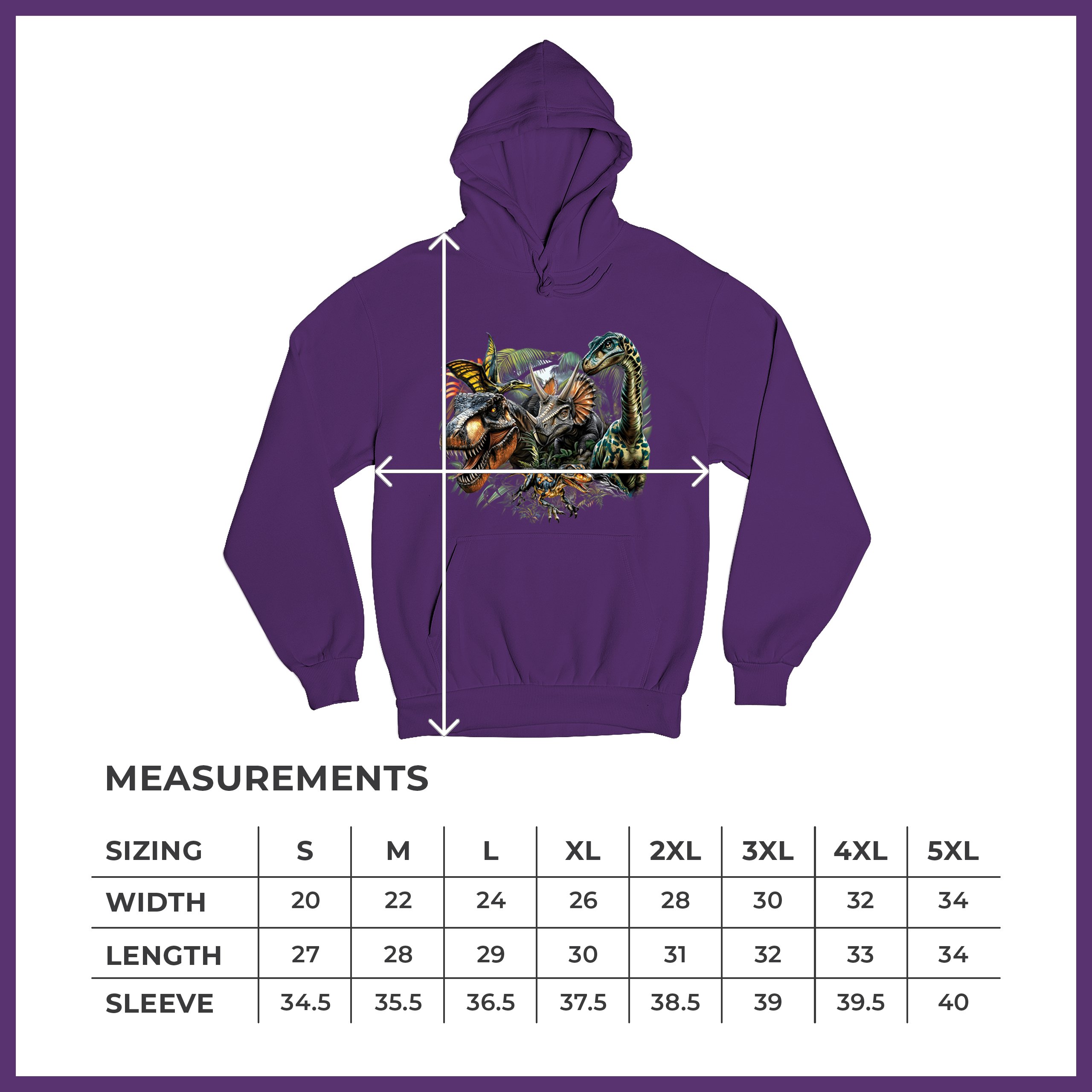 Dinosaur Jungle Sweatshirt T-Rex Triceratops Brachiosaurus Jurassic Hoodie - Picture 29 of 57