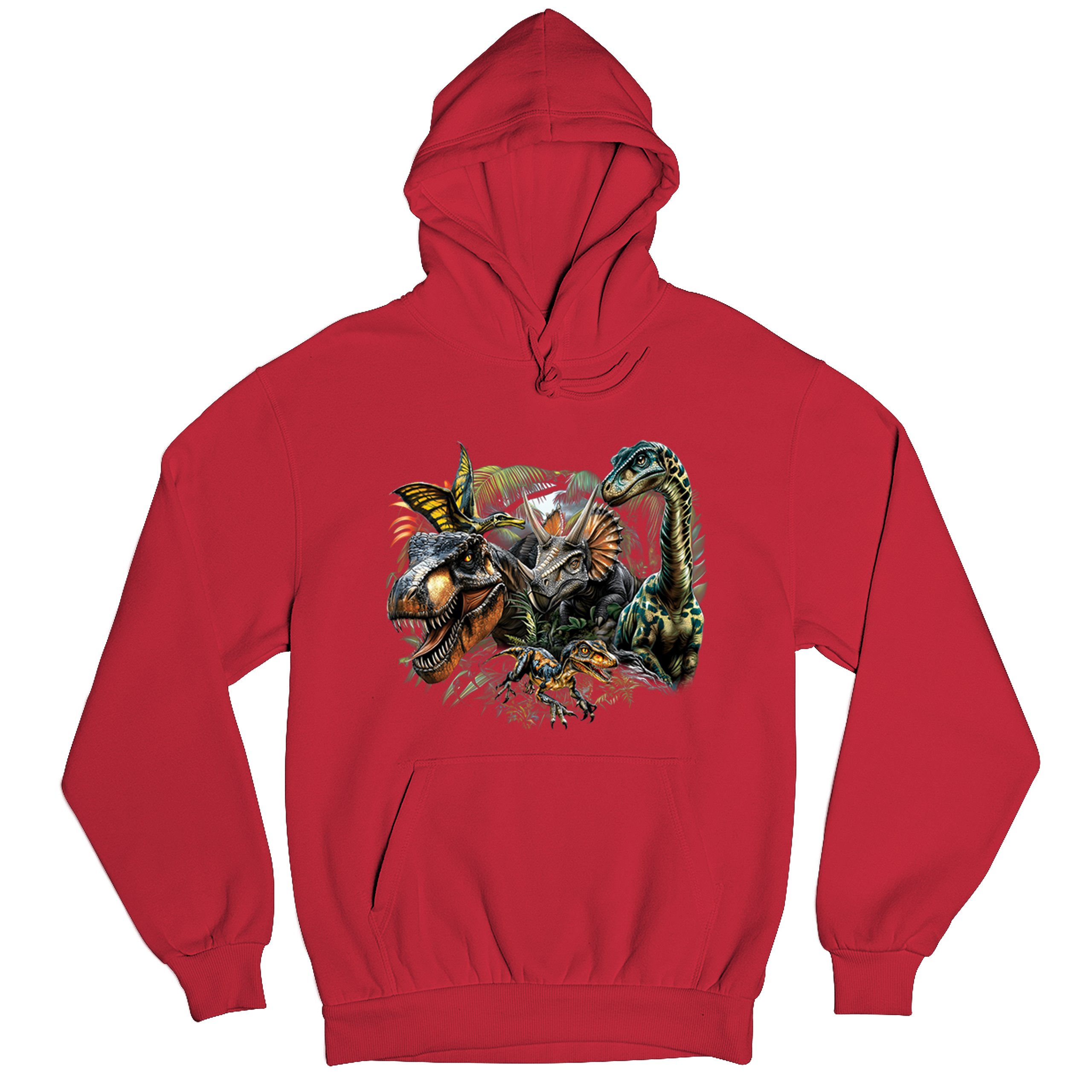 Dinosaur Jungle Sweatshirt T-Rex Triceratops Brachiosaurus Jurassic Hoodie - Picture 34 of 57