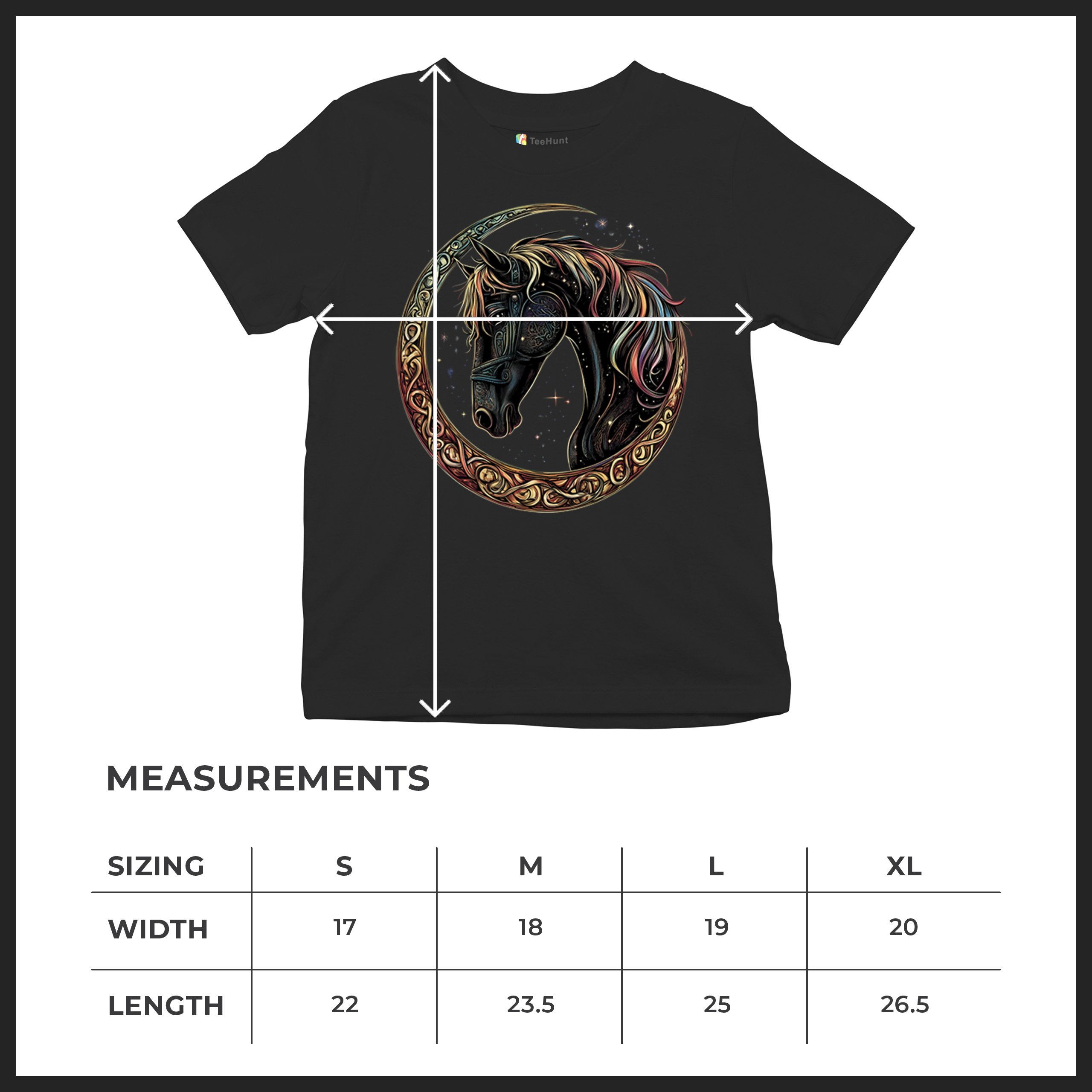 Celtic Moon Horse Youth T-shirt North Mystical Spiritual Nordic Cosmic Kids - Picture 8 of 50