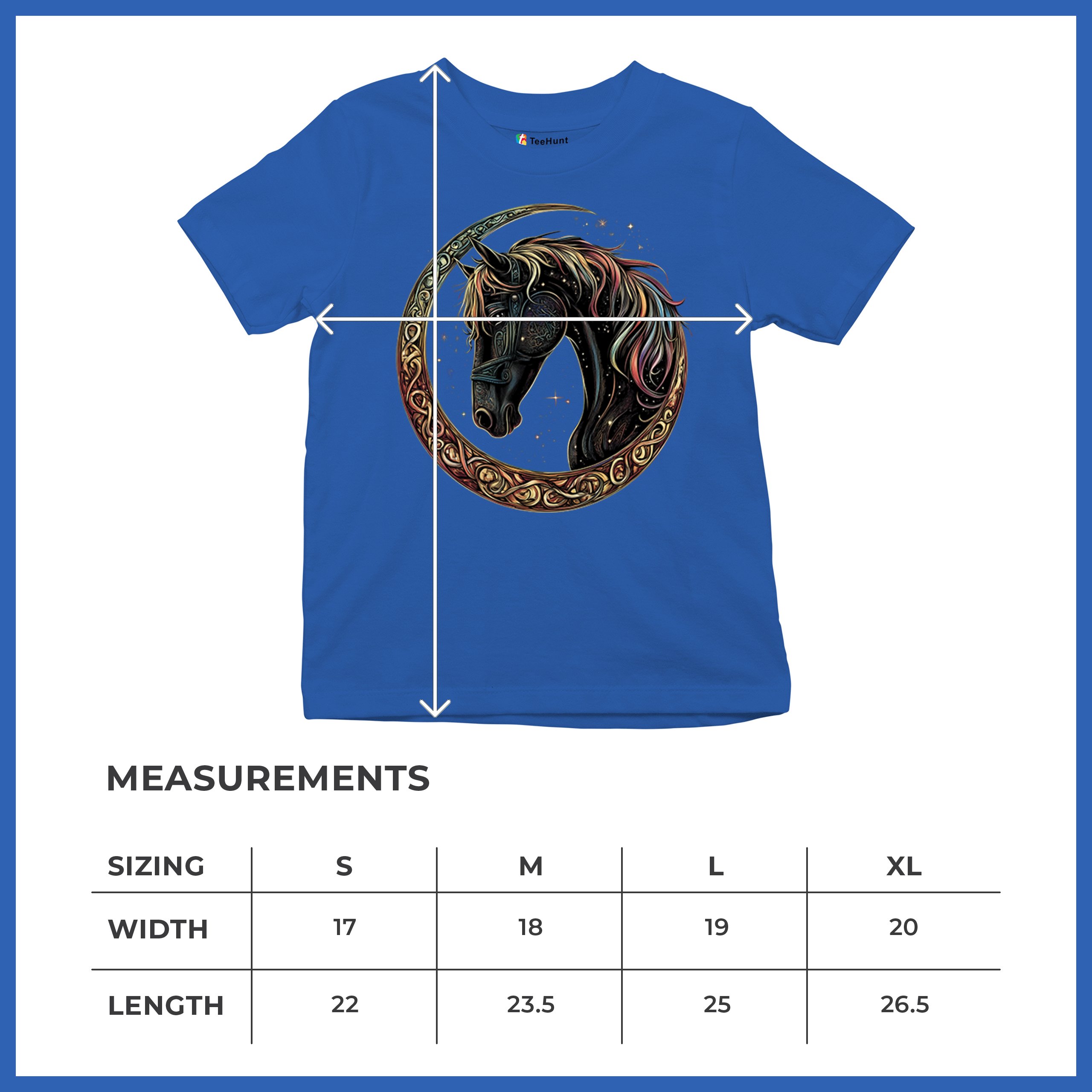 Celtic Moon Horse Youth T-shirt North Mystical Spiritual Nordic Cosmic Kids - Picture 43 of 50