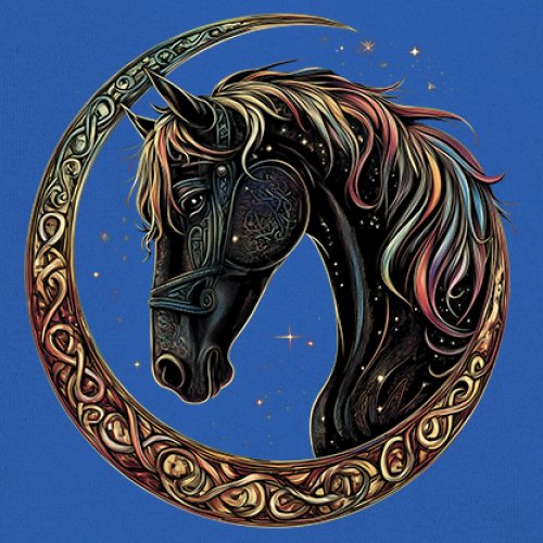 Celtic Moon Horse Youth T-shirt North Mystical Spiritual Nordic Cosmic Kids - Picture 39 of 50