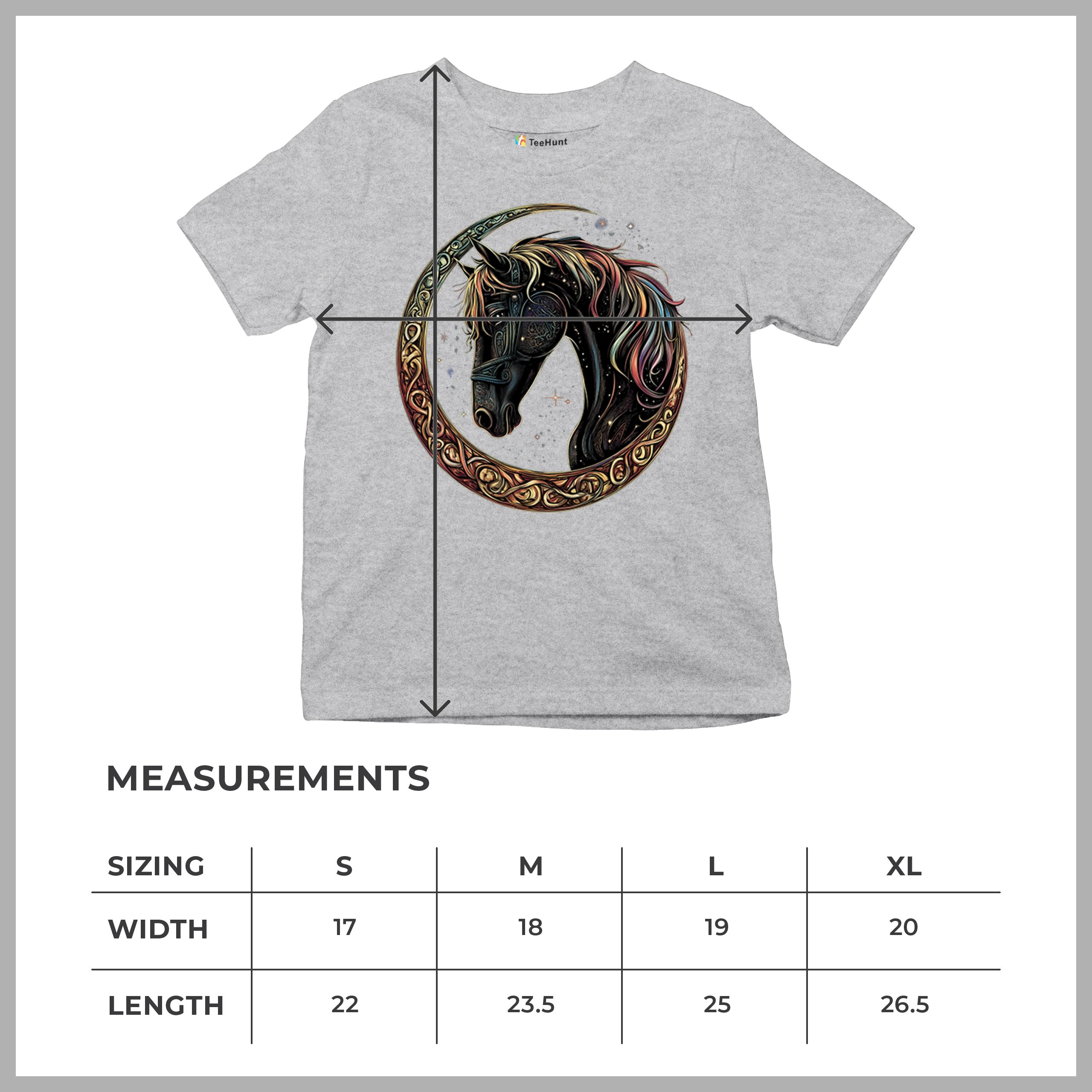 Celtic Moon Horse Youth T-shirt North Mystical Spiritual Nordic Cosmic Kids - Picture 15 of 50