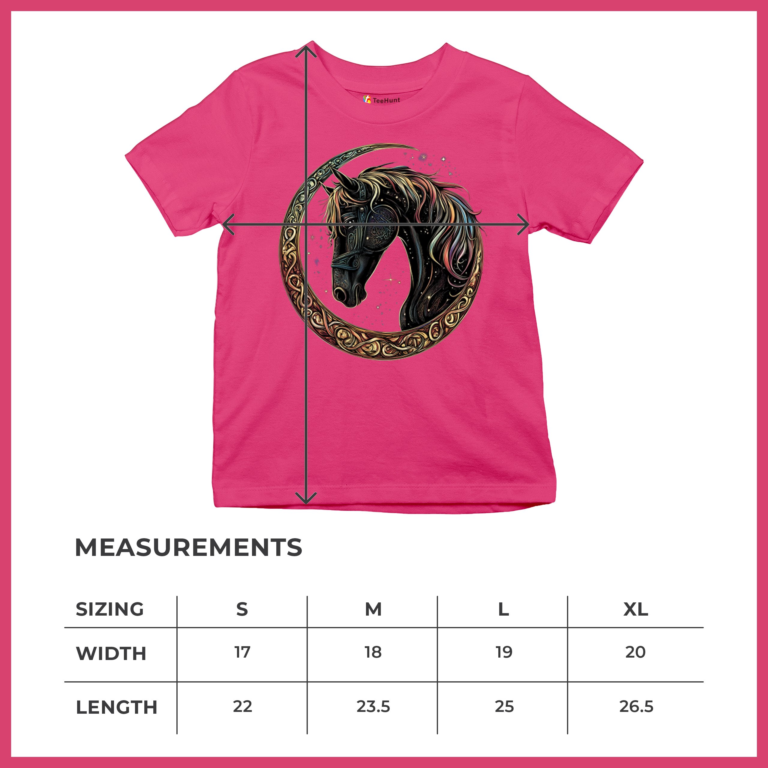 Celtic Moon Horse Youth T-shirt North Mystical Spiritual Nordic Cosmic Kids - Picture 50 of 50