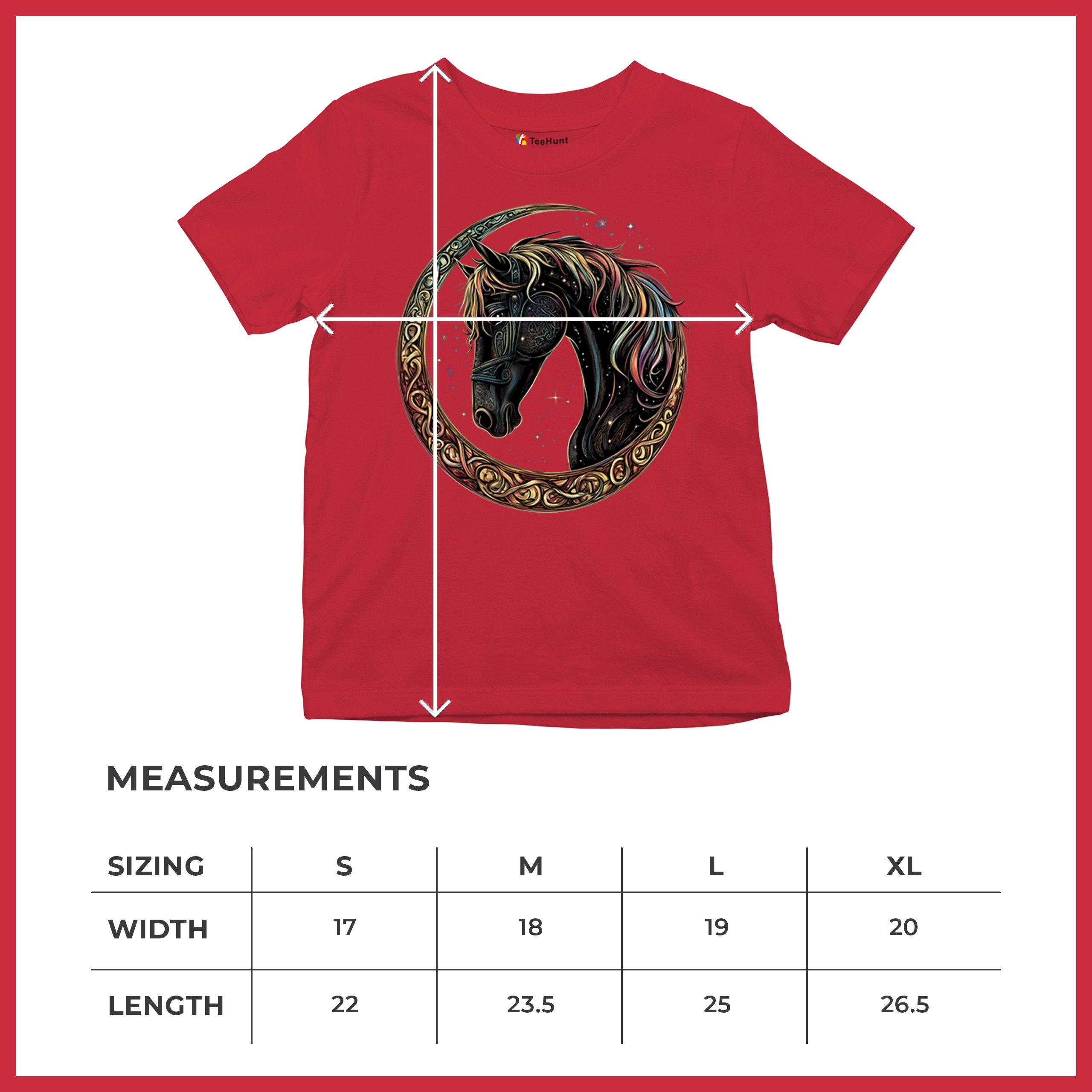 Celtic Moon Horse Youth T-shirt North Mystical Spiritual Nordic Cosmic Kids - Picture 22 of 50