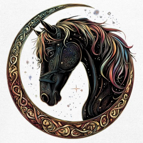 Celtic Moon Horse Youth T-shirt North Mystical Spiritual Nordic Cosmic Kids - Picture 25 of 50