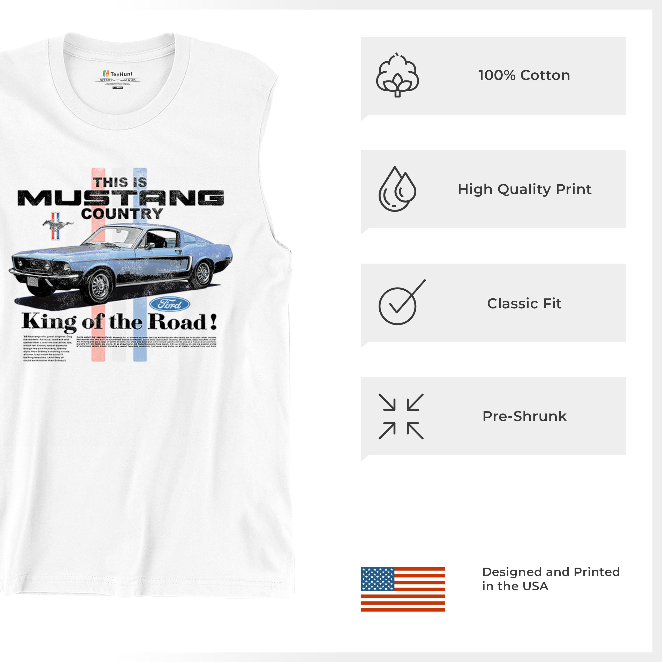 This Is Mustang Country Muscle Shirt Performance American Muscle Legend Uomo - Foto 14 di 15