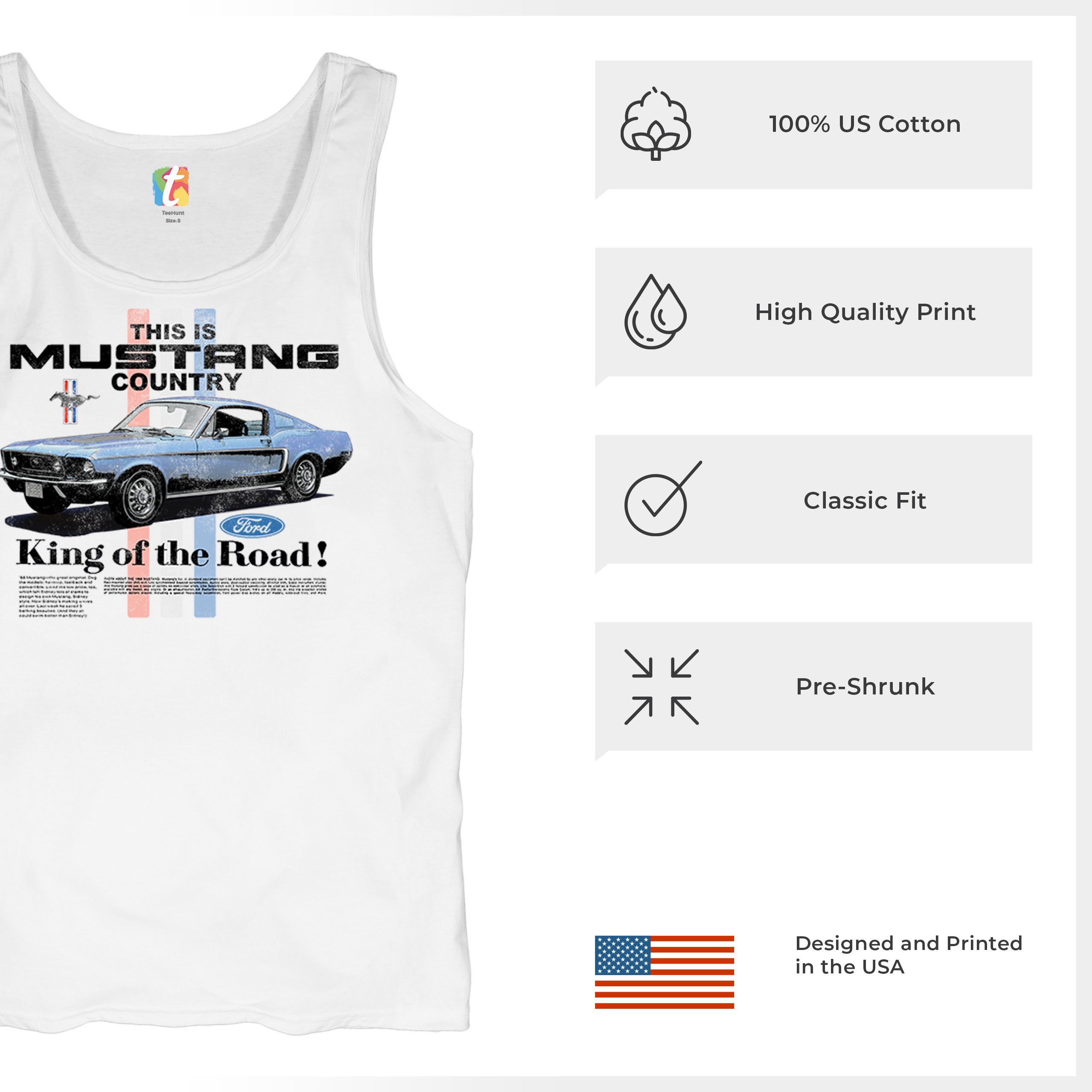 This Is Mustang Country Tank Top Performance American Muscle Legend Herren Oberteil - Bild 14 von 15