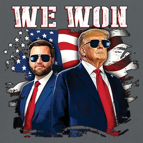 We Won Trump Vance 24 V-Neck T-shirt 47 President MAGA America First Fight Tee - Picture 25 of 29