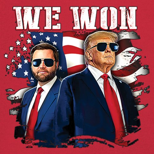 We Won Trump Vance 24 V-Neck T-shirt 47 President MAGA America First Fight Tee - Picture 11 of 29