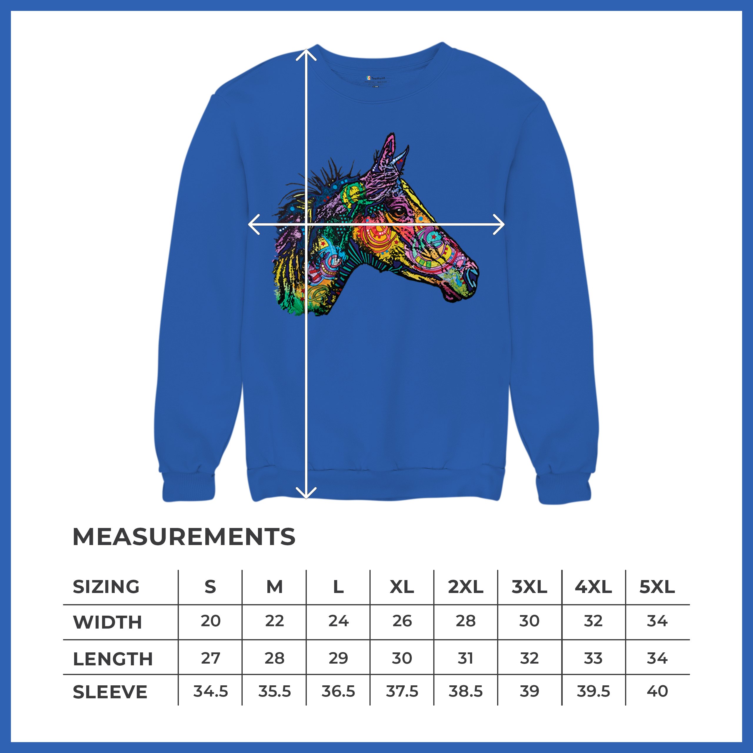 Dean Russo Colorful Horse Sweatshirt Neon Mosaic Wild Mustang Animal Crewneck - Picture 50 of 50