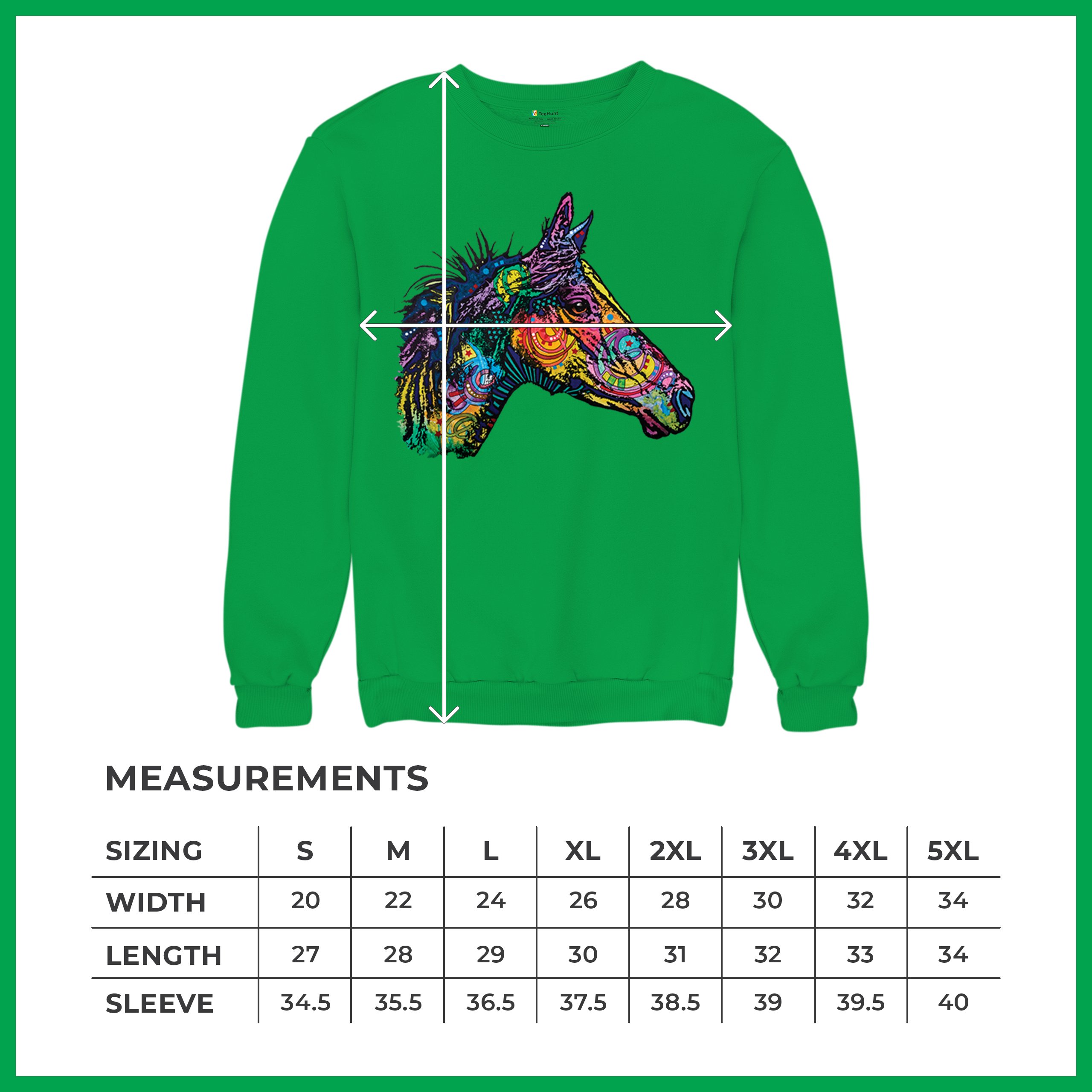 Dean Russo Colorful Horse Sweatshirt Neon Mosaic Wild Mustang Animal Crewneck - Picture 43 of 50