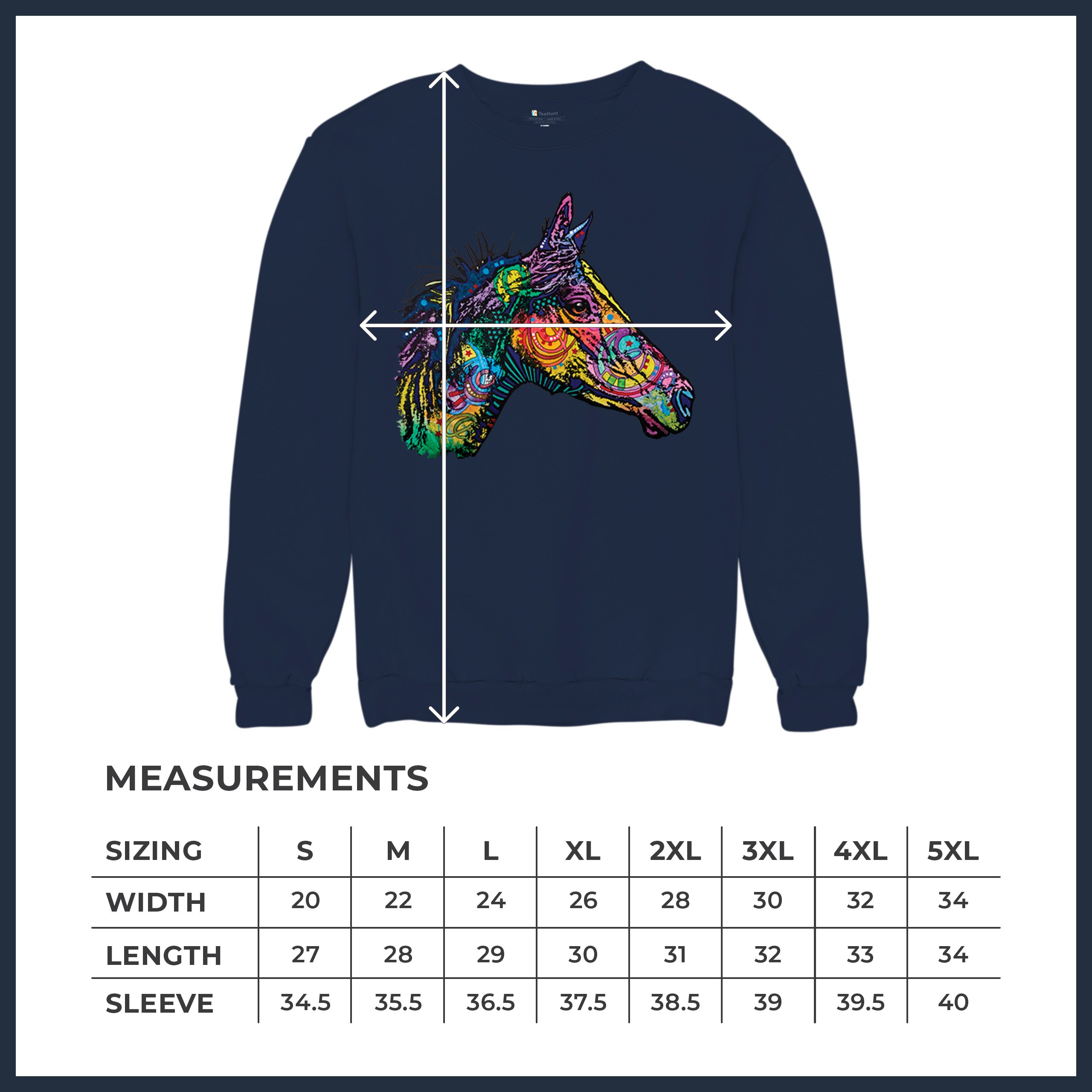 Dean Russo Colorful Horse Sweatshirt Neon Mosaic Wild Mustang Animal Crewneck - Picture 36 of 50