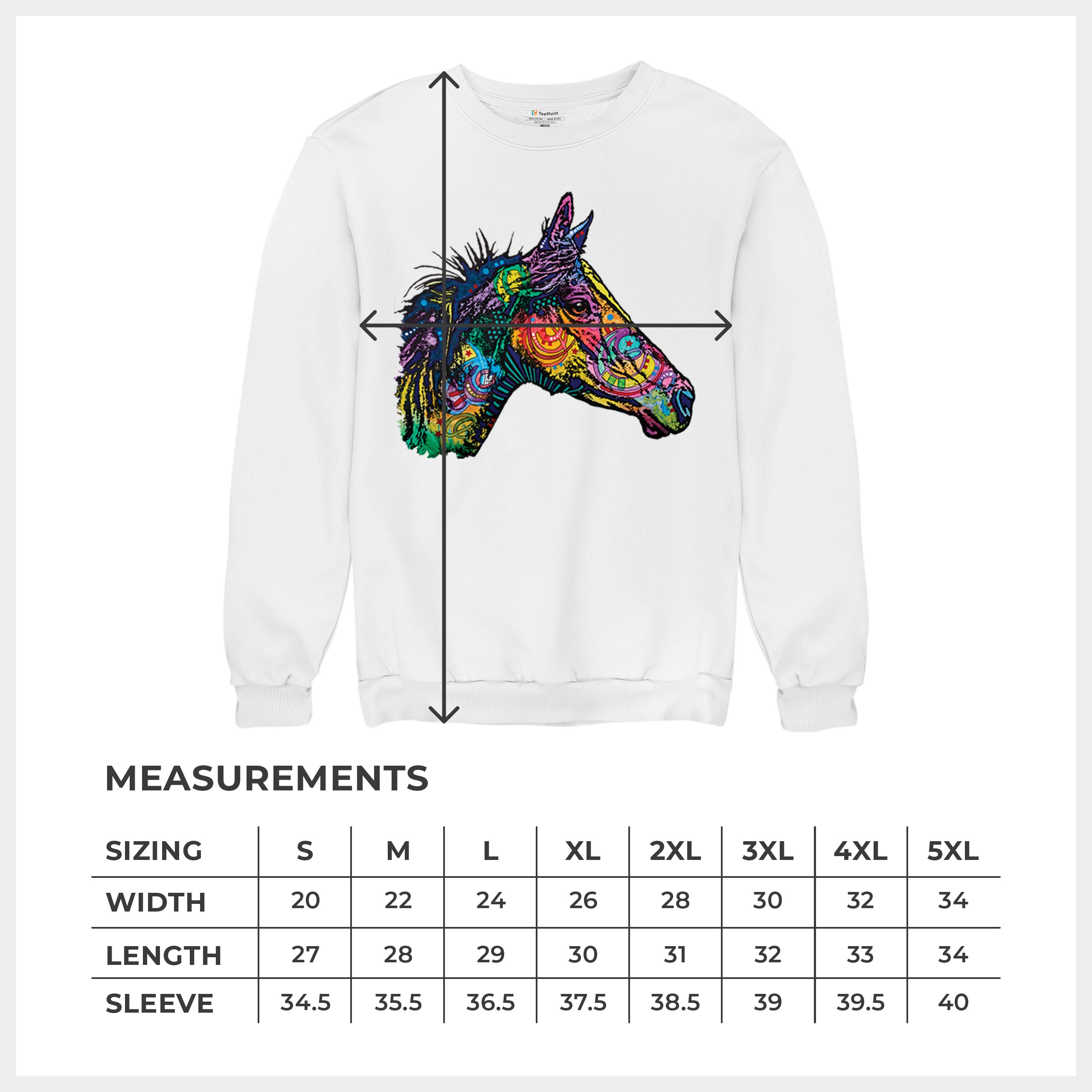 Dean Russo Colorful Horse Sweatshirt Neon Mosaic Wild Mustang Animal Crewneck - Picture 29 of 50