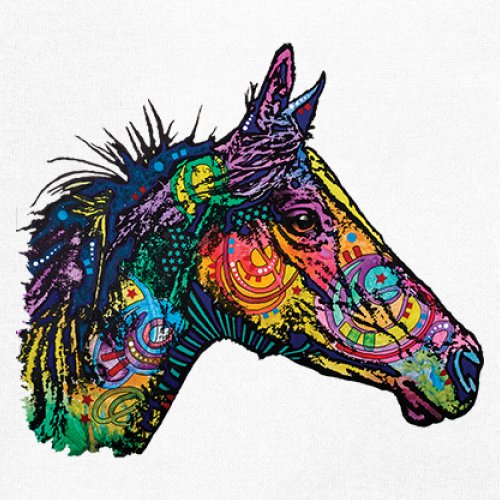 Dean Russo Colorful Horse Sweatshirt Neon Mosaic Wild Mustang Animal Crewneck - Picture 25 of 50