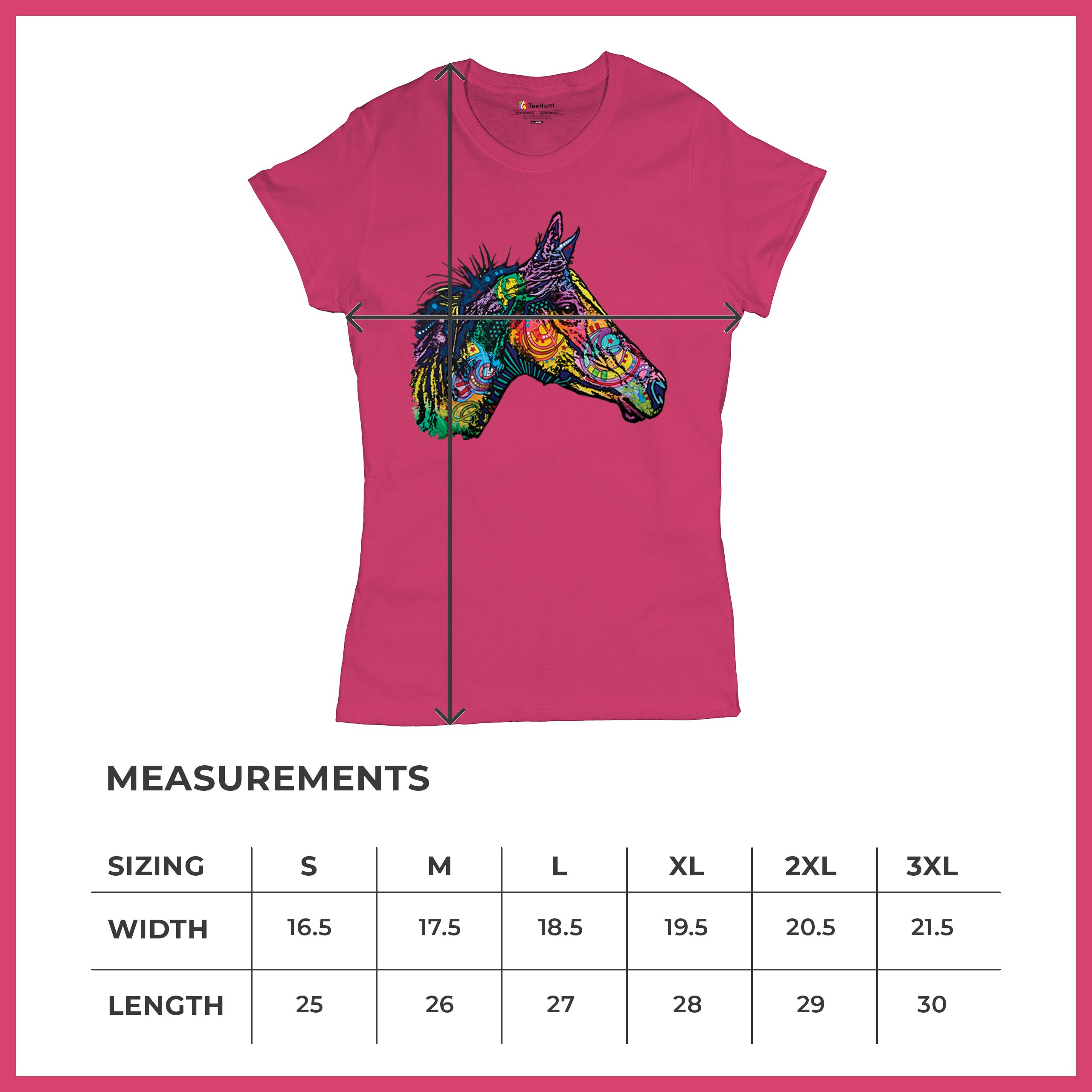 Dean Russo Colorful Horse T-Shirt Neon Mosaic Wild Mustang Animal Women's Tee