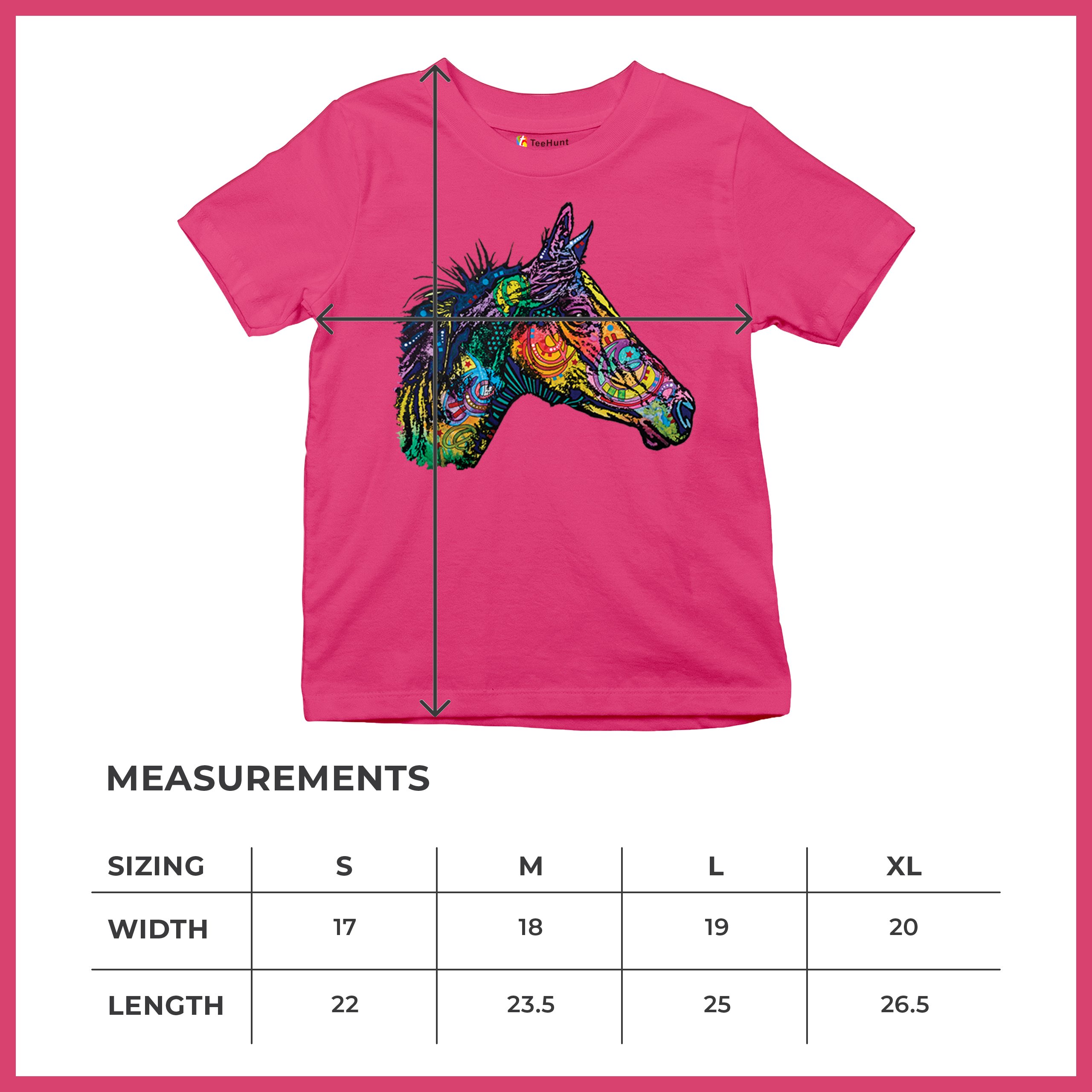 Dean Russo Colorful Horse Youth T-shirt Neon Mosaic Wild Mustang Animal Kids - Picture 50 of 50