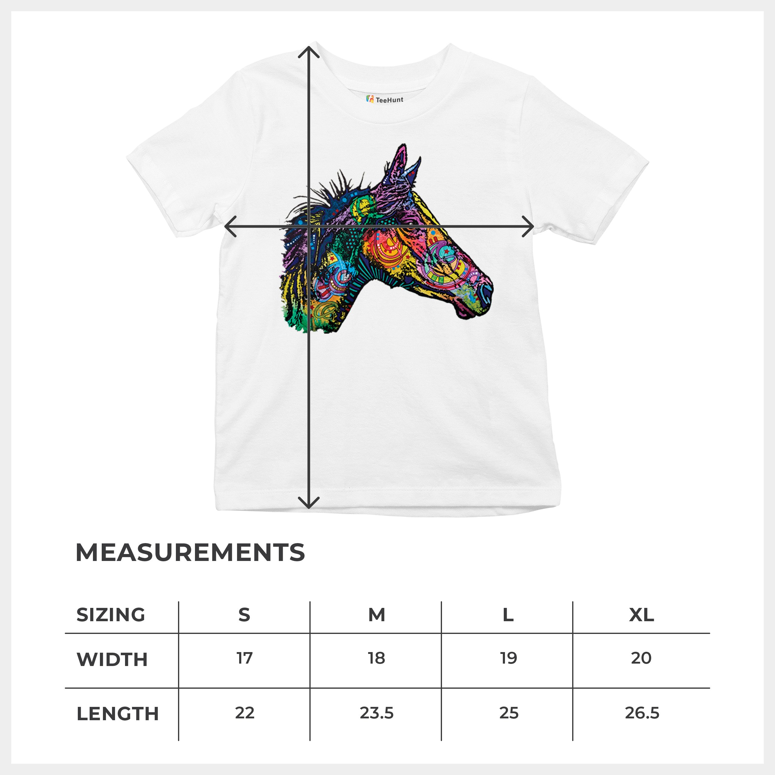 Dean Russo Colorful Horse Youth T-shirt Neon Mosaic Wild Mustang Animal Kids - Picture 29 of 50