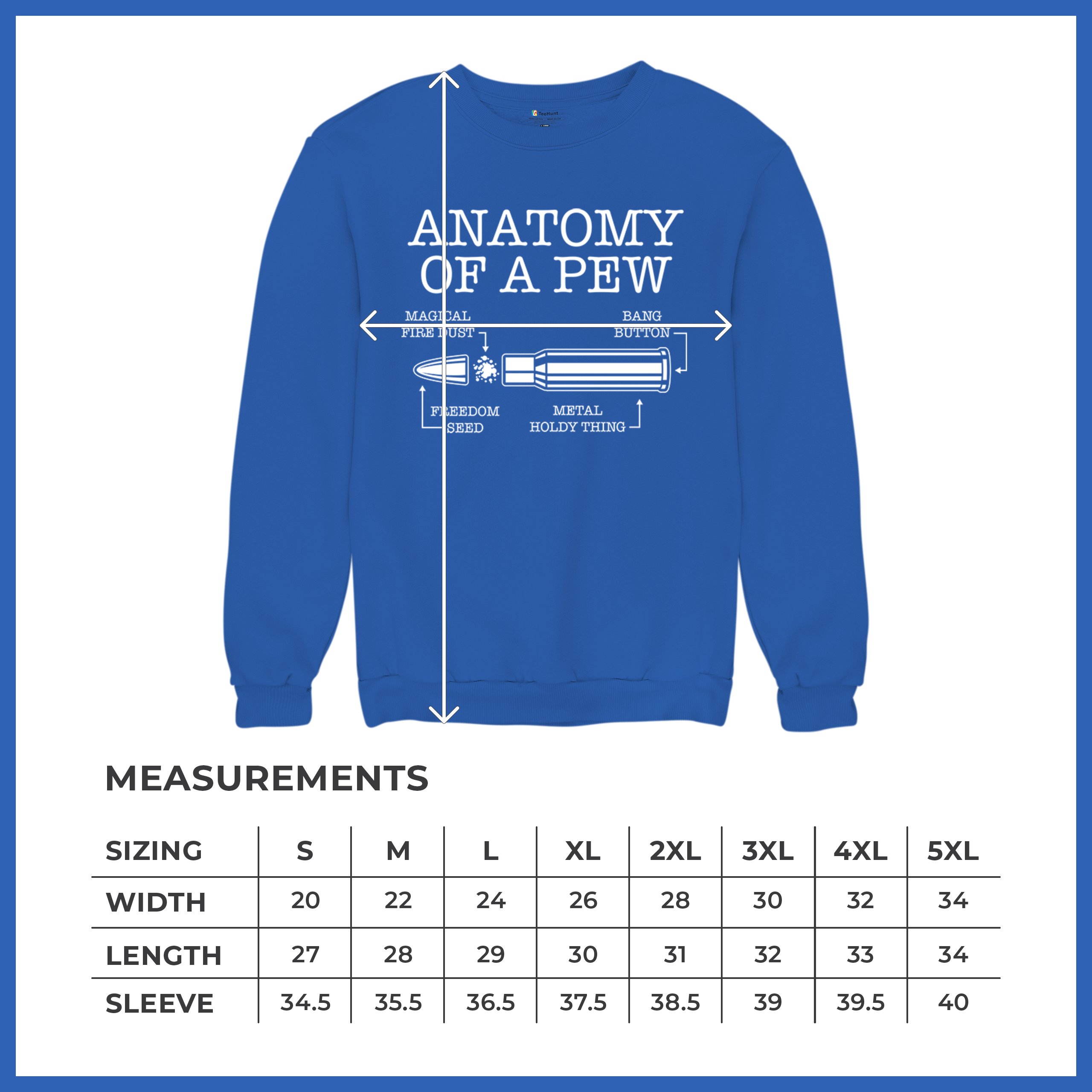 Anatomy of a Pew Sweatshirt 2nd Amendment Right to Bear Arms Patriotic Crewneck - Picture 36 of 36