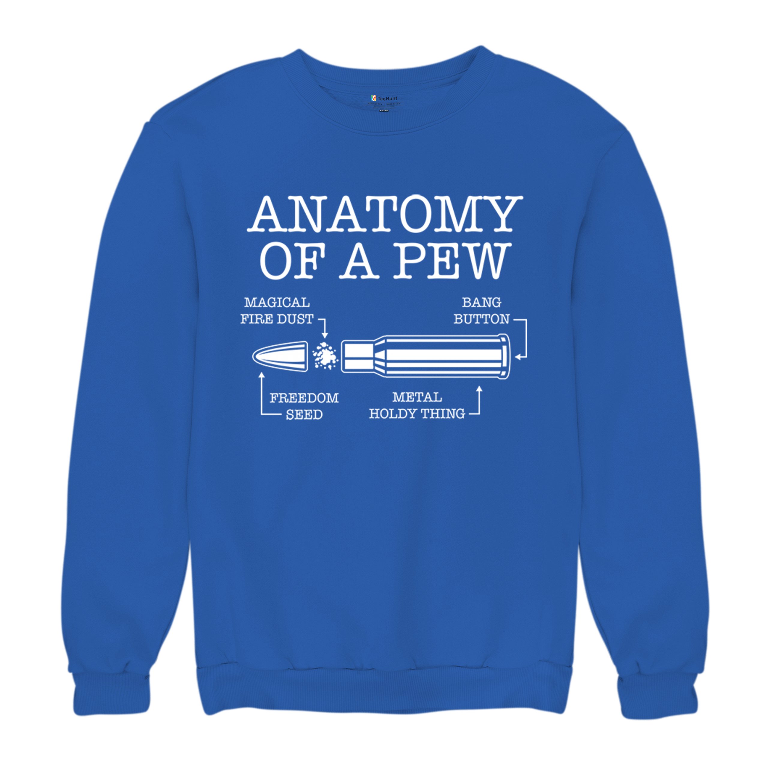 Anatomy of a Pew Sweatshirt 2nd Amendment Right to Bear Arms Patriotic Crewneck - Picture 34 of 36