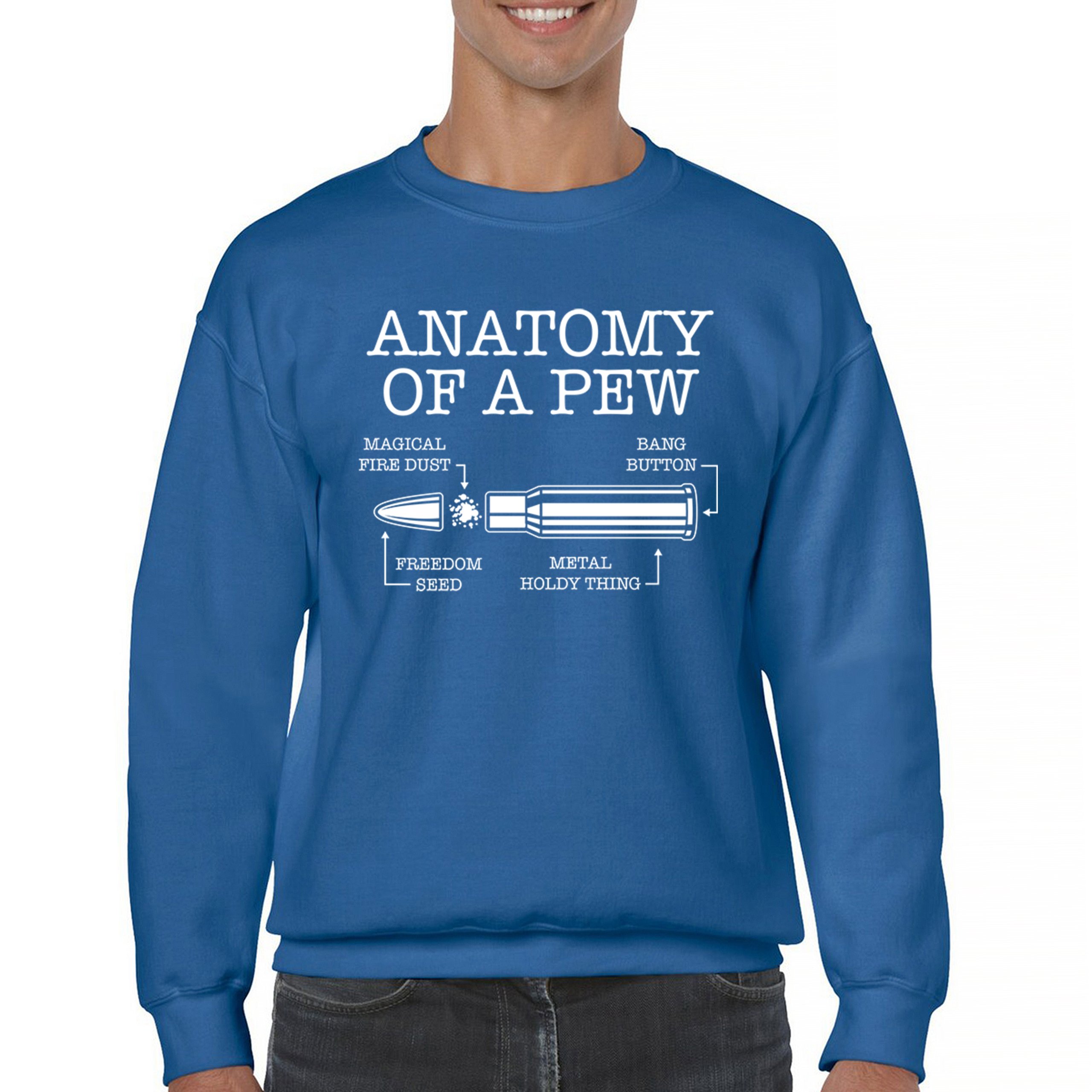 Anatomy of a Pew Sweatshirt 2nd Amendment Right to Bear Arms Patriotic Crewneck - Picture 30 of 36