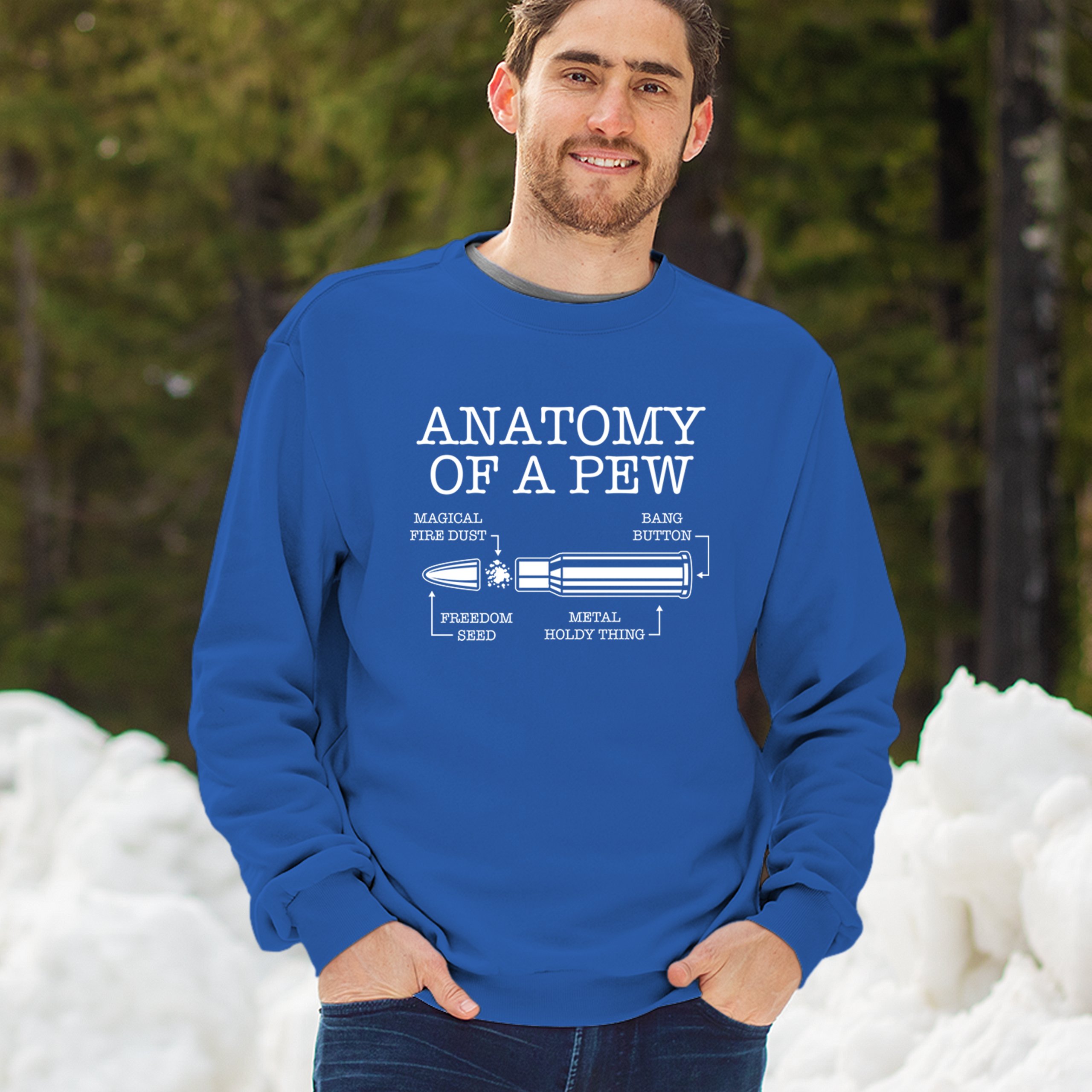 Anatomy of a Pew Sweatshirt 2nd Amendment Right to Bear Arms Patriotic Crewneck - Picture 33 of 36