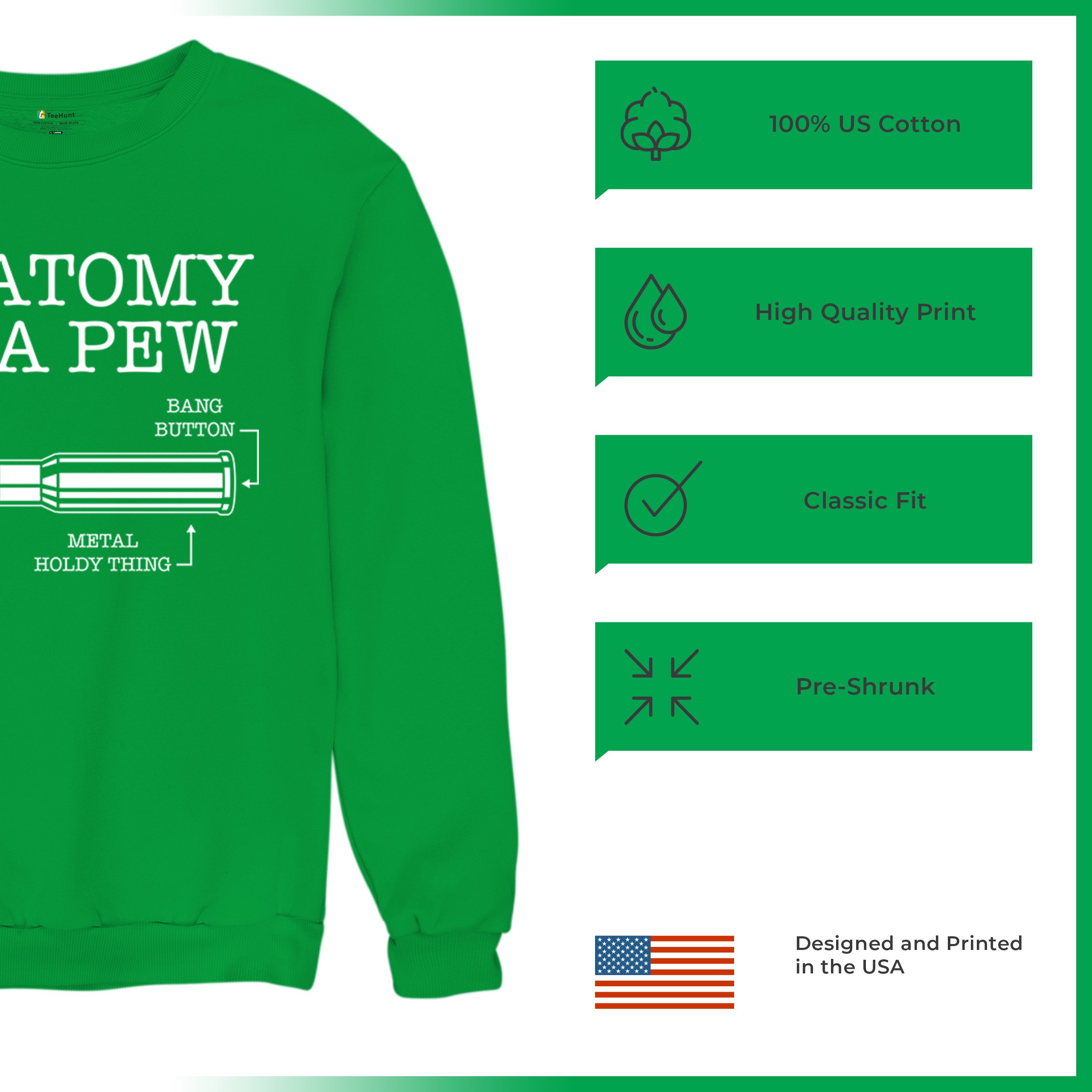 Anatomy of a Pew Sweatshirt 2nd Amendment Right to Bear Arms Patriotic Crewneck - Picture 28 of 36