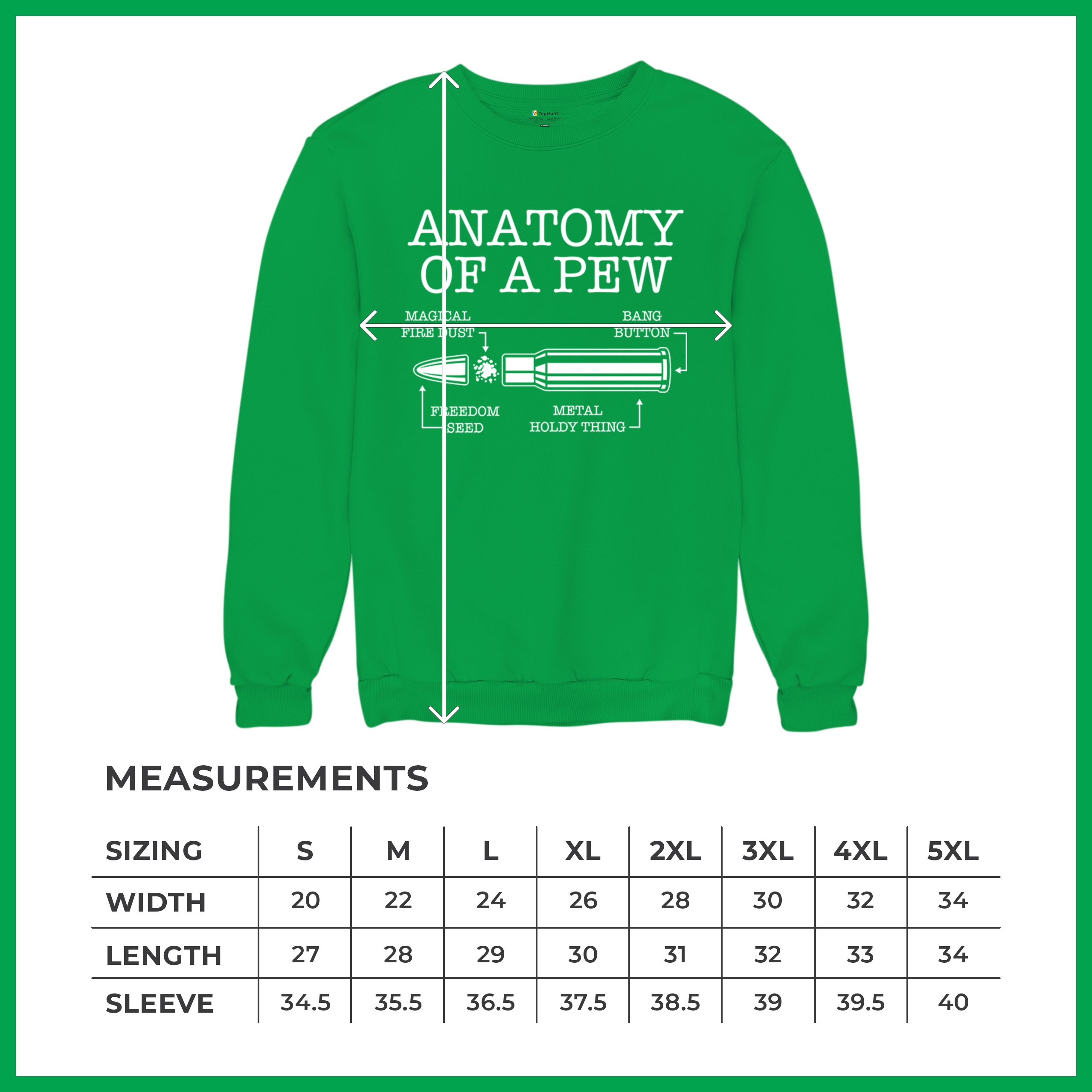 Anatomy of a Pew Sweatshirt 2nd Amendment Right to Bear Arms Patriotic Crewneck - Picture 29 of 36