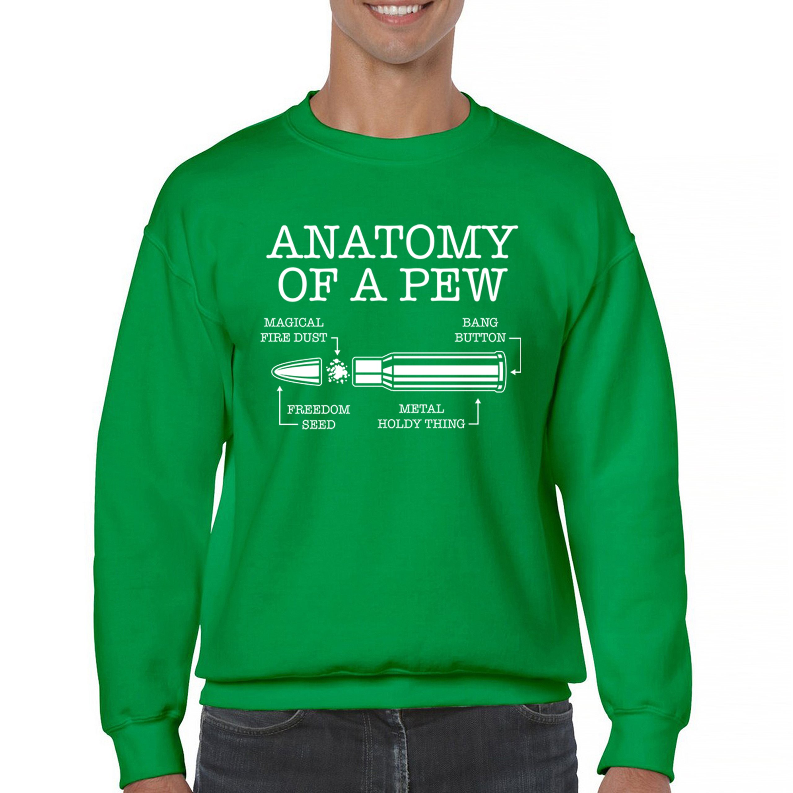Anatomy of a Pew Sweatshirt 2nd Amendment Right to Bear Arms Patriotic Crewneck - Picture 23 of 36
