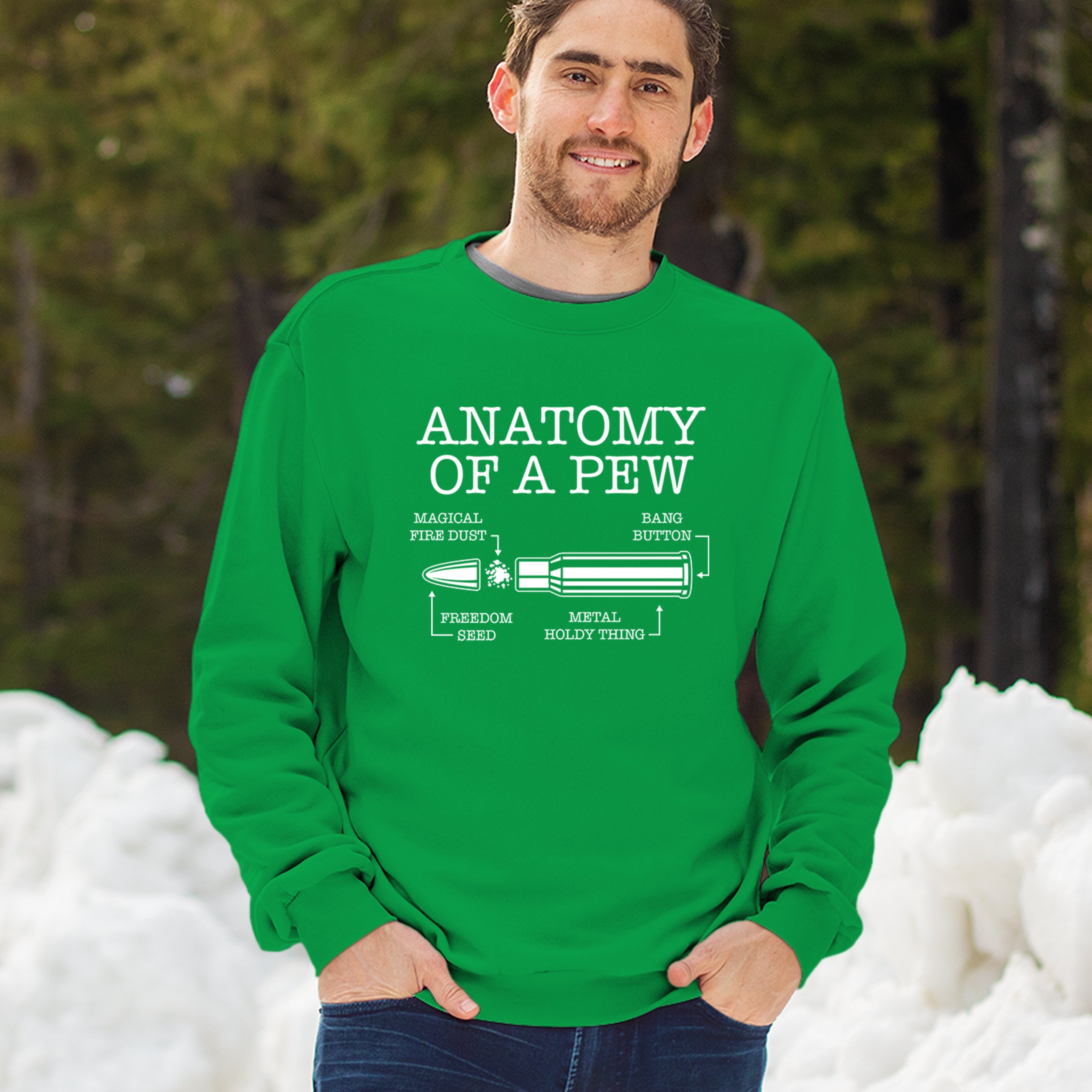 Anatomy of a Pew Sweatshirt 2nd Amendment Right to Bear Arms Patriotic Crewneck - Picture 26 of 36