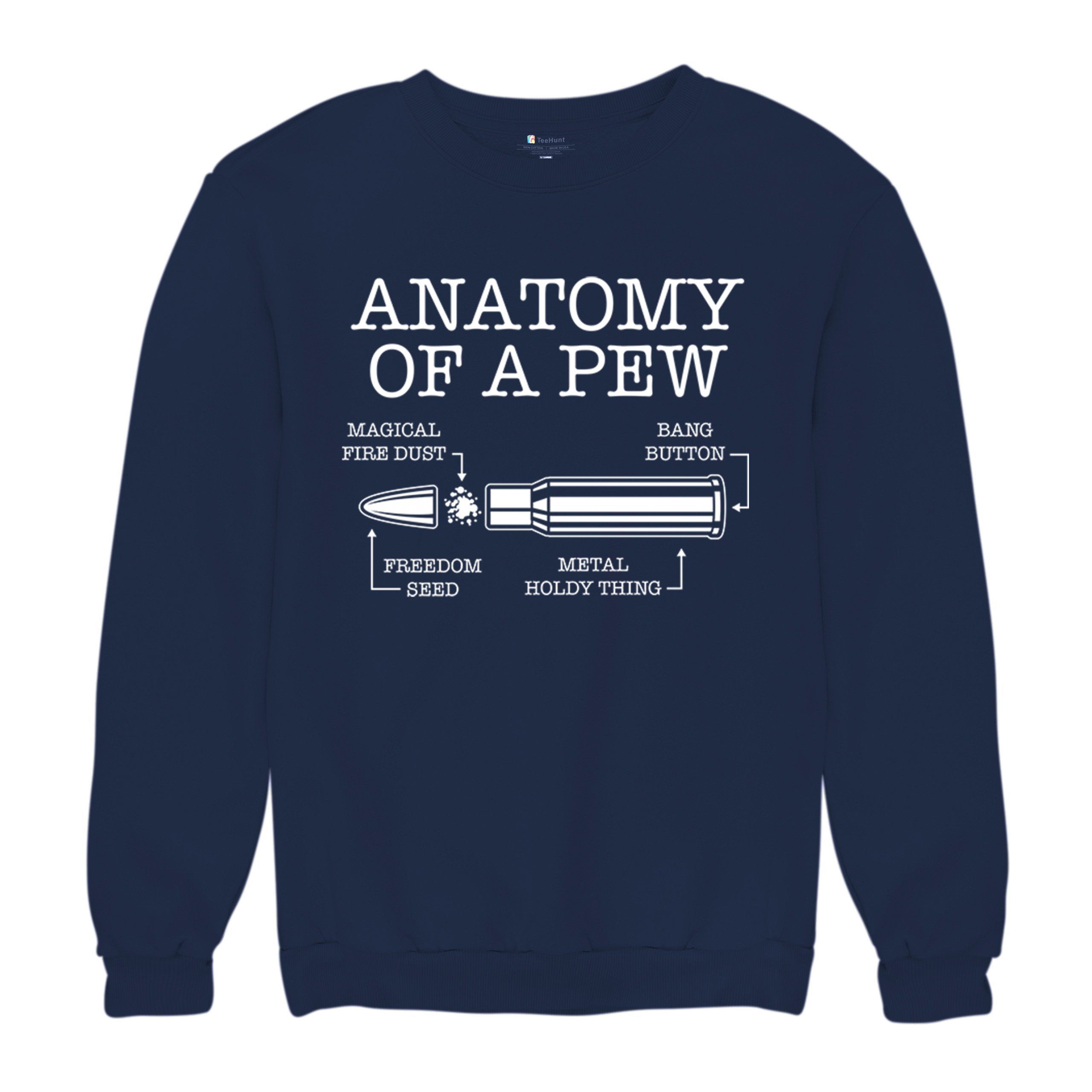 Anatomy of a Pew Sweatshirt 2nd Amendment Right to Bear Arms Patriotic Crewneck - Picture 20 of 36
