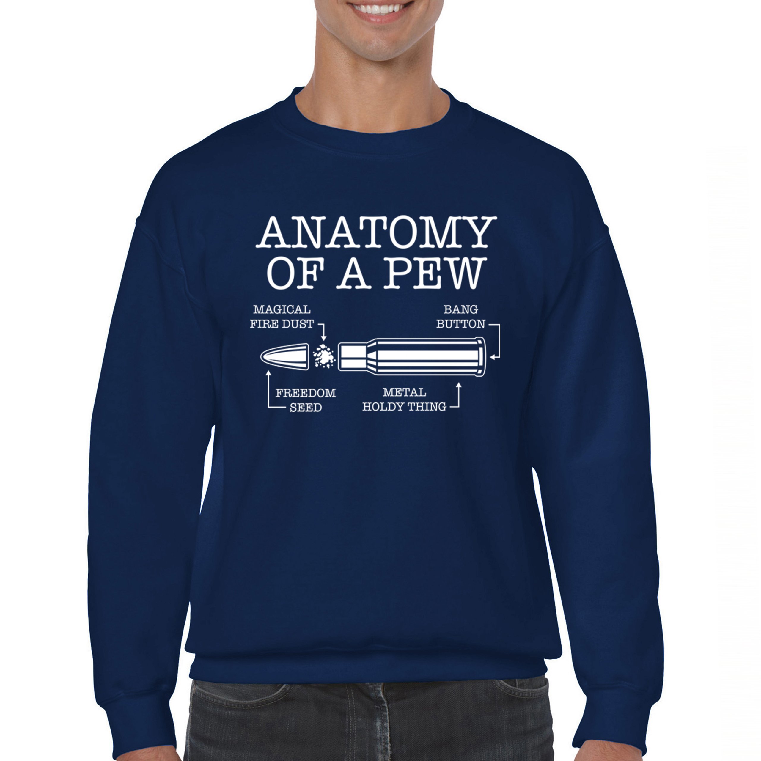 Anatomy of a Pew Sweatshirt 2nd Amendment Right to Bear Arms Patriotic Crewneck - Picture 16 of 36