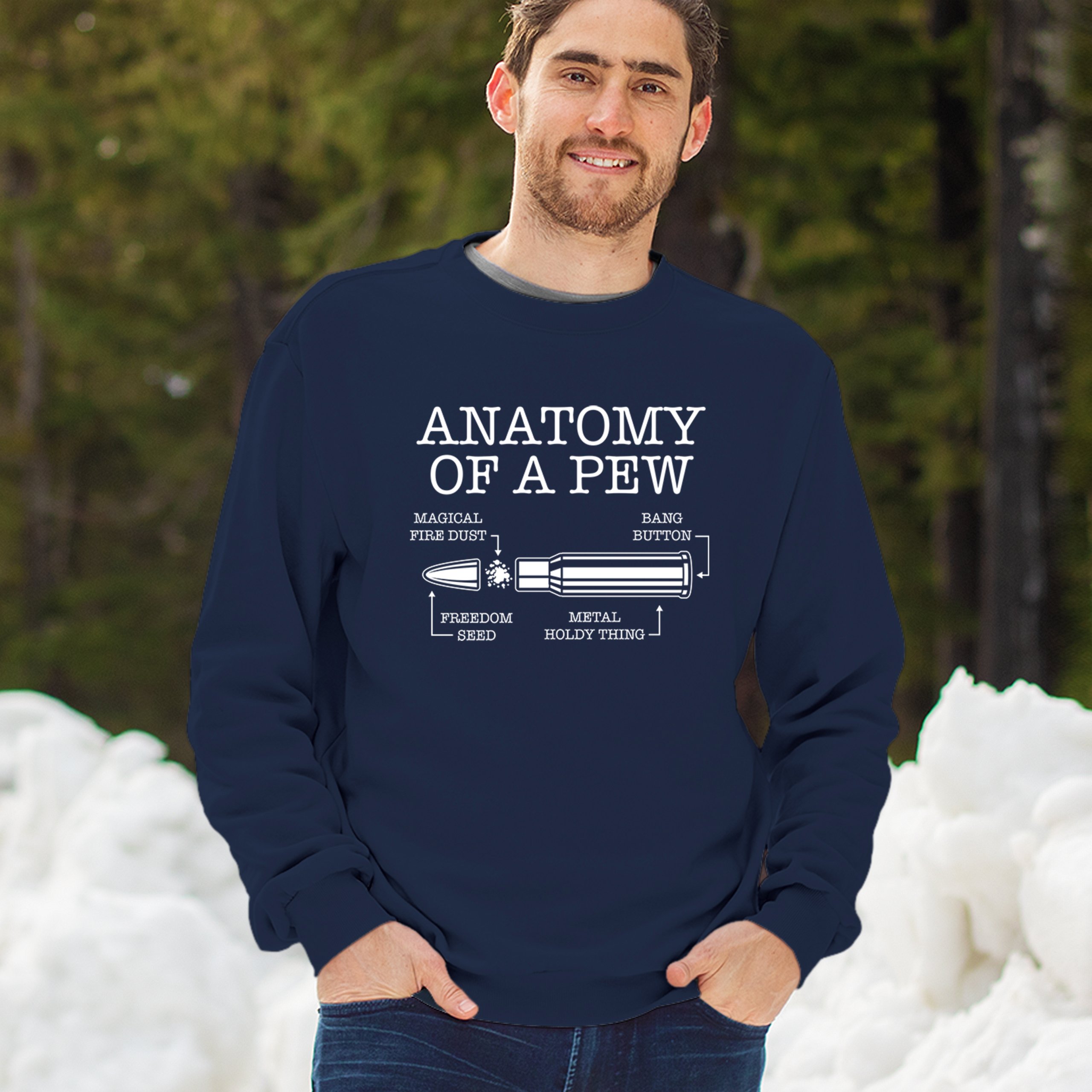 Anatomy of a Pew Sweatshirt 2nd Amendment Right to Bear Arms Patriotic Crewneck - Picture 19 of 36