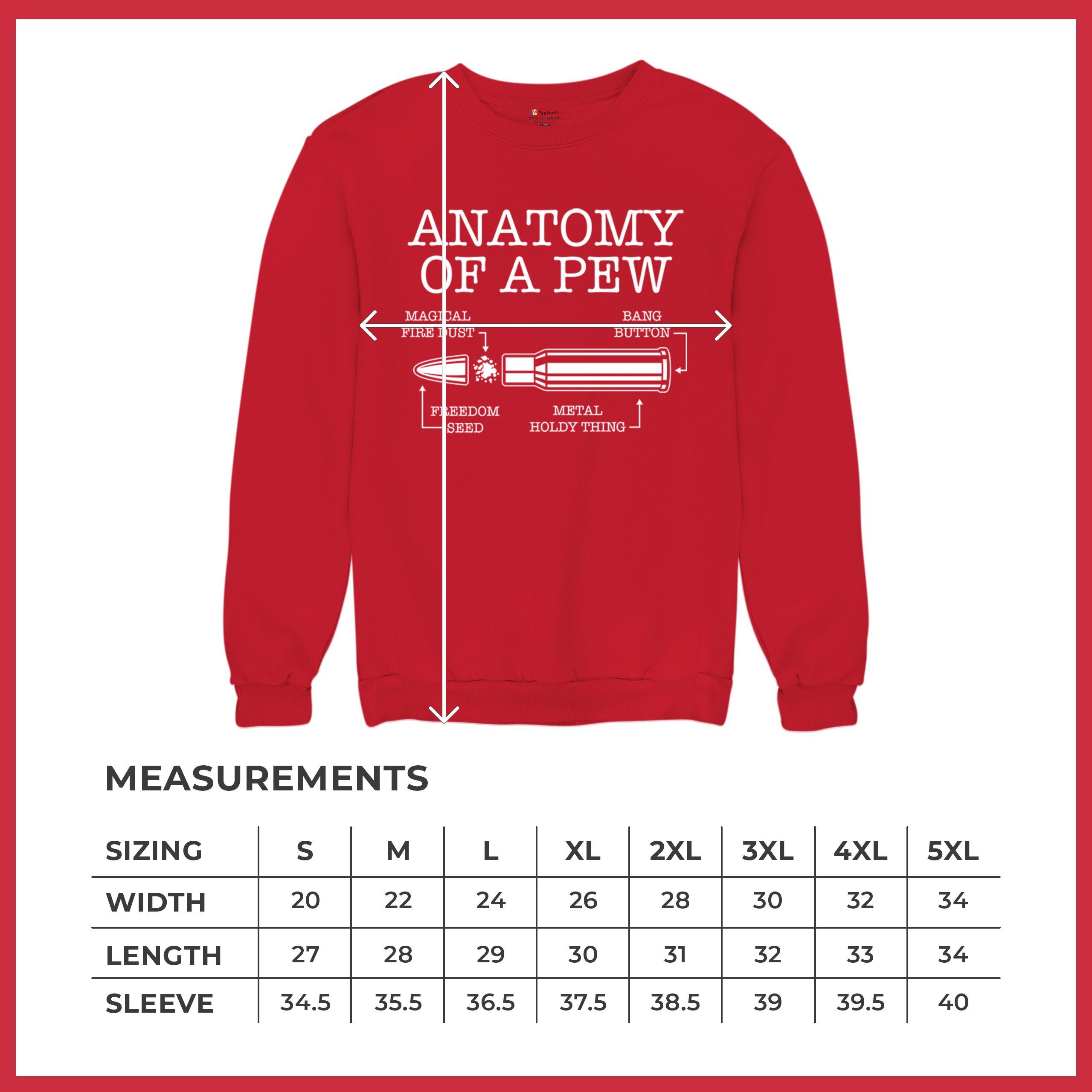 Anatomy of a Pew Sweatshirt 2nd Amendment Right to Bear Arms Patriotic Crewneck - Picture 15 of 36