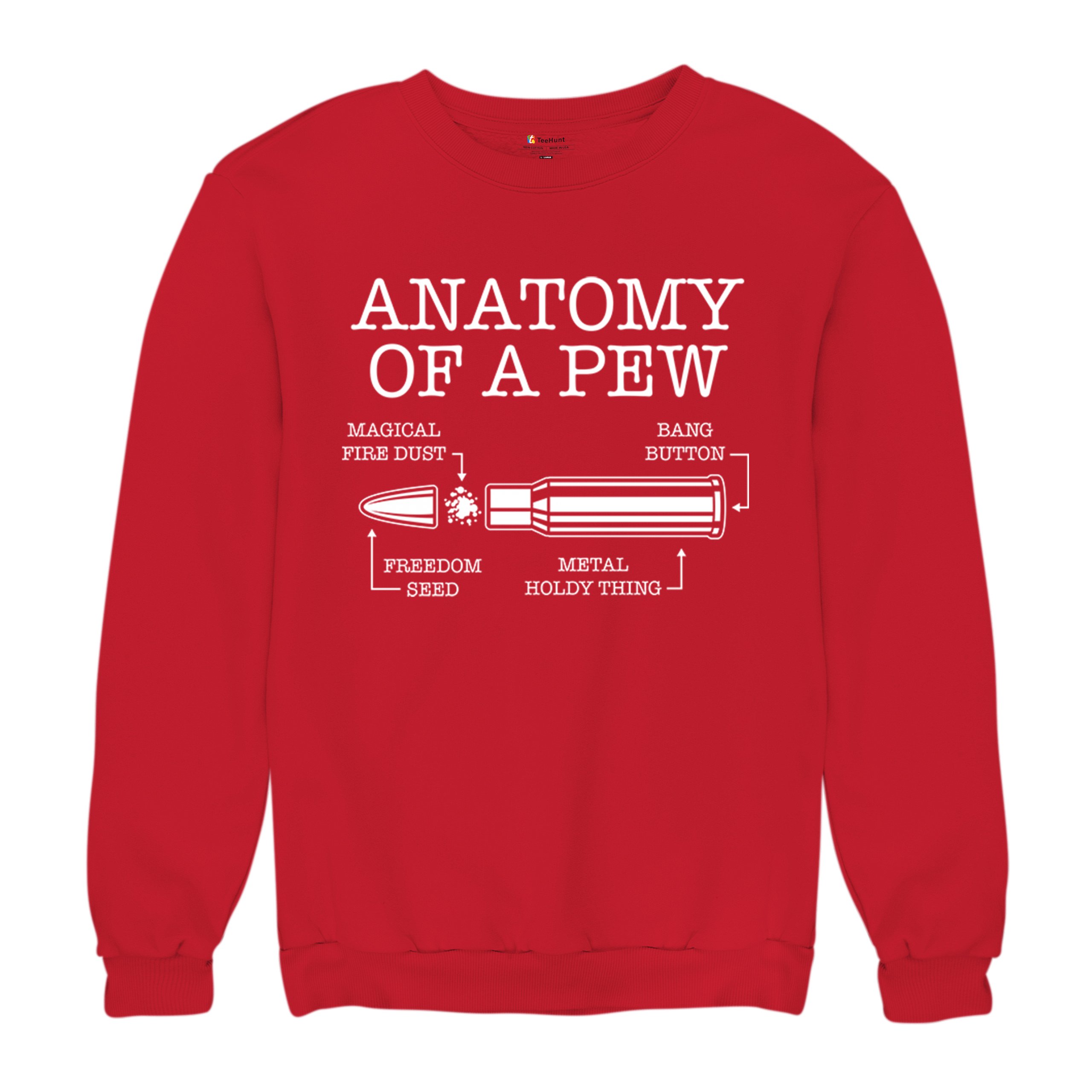 Anatomy of a Pew Sweatshirt 2nd Amendment Right to Bear Arms Patriotic Crewneck - Picture 13 of 36
