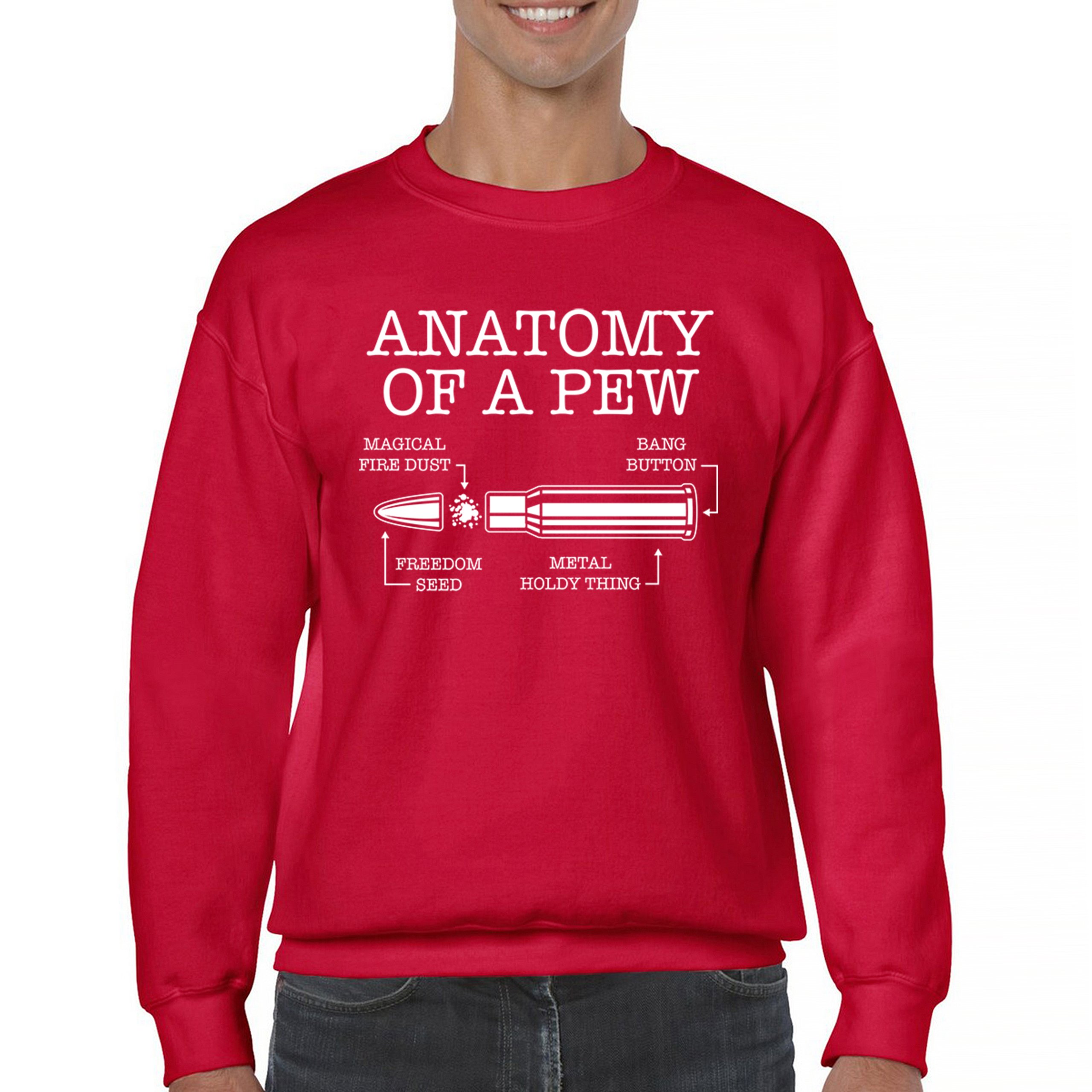 Anatomy of a Pew Sweatshirt 2nd Amendment Right to Bear Arms Patriotic Crewneck - Picture 9 of 36