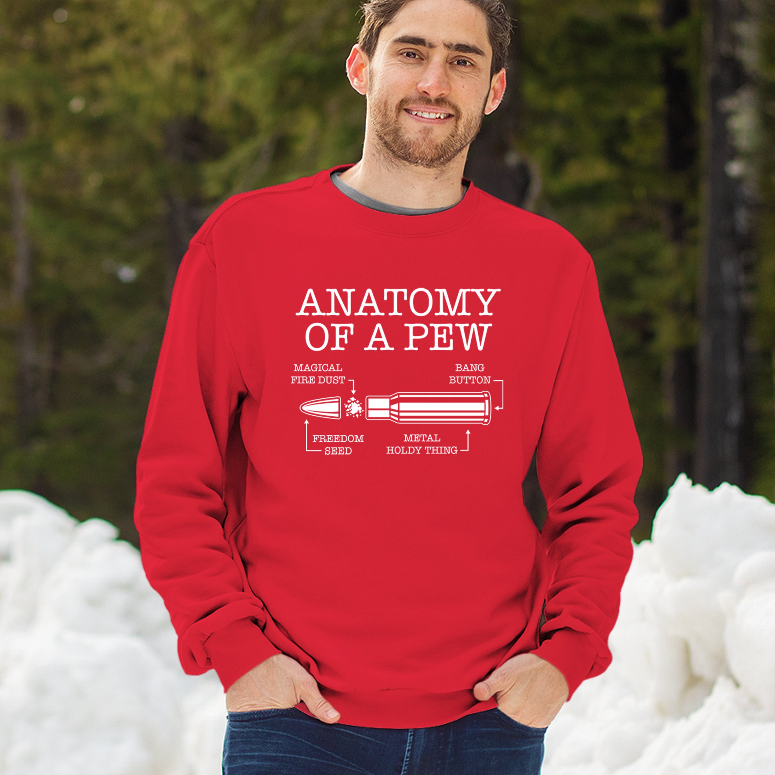 Anatomy of a Pew Sweatshirt 2nd Amendment Right to Bear Arms Patriotic Crewneck - Picture 12 of 36