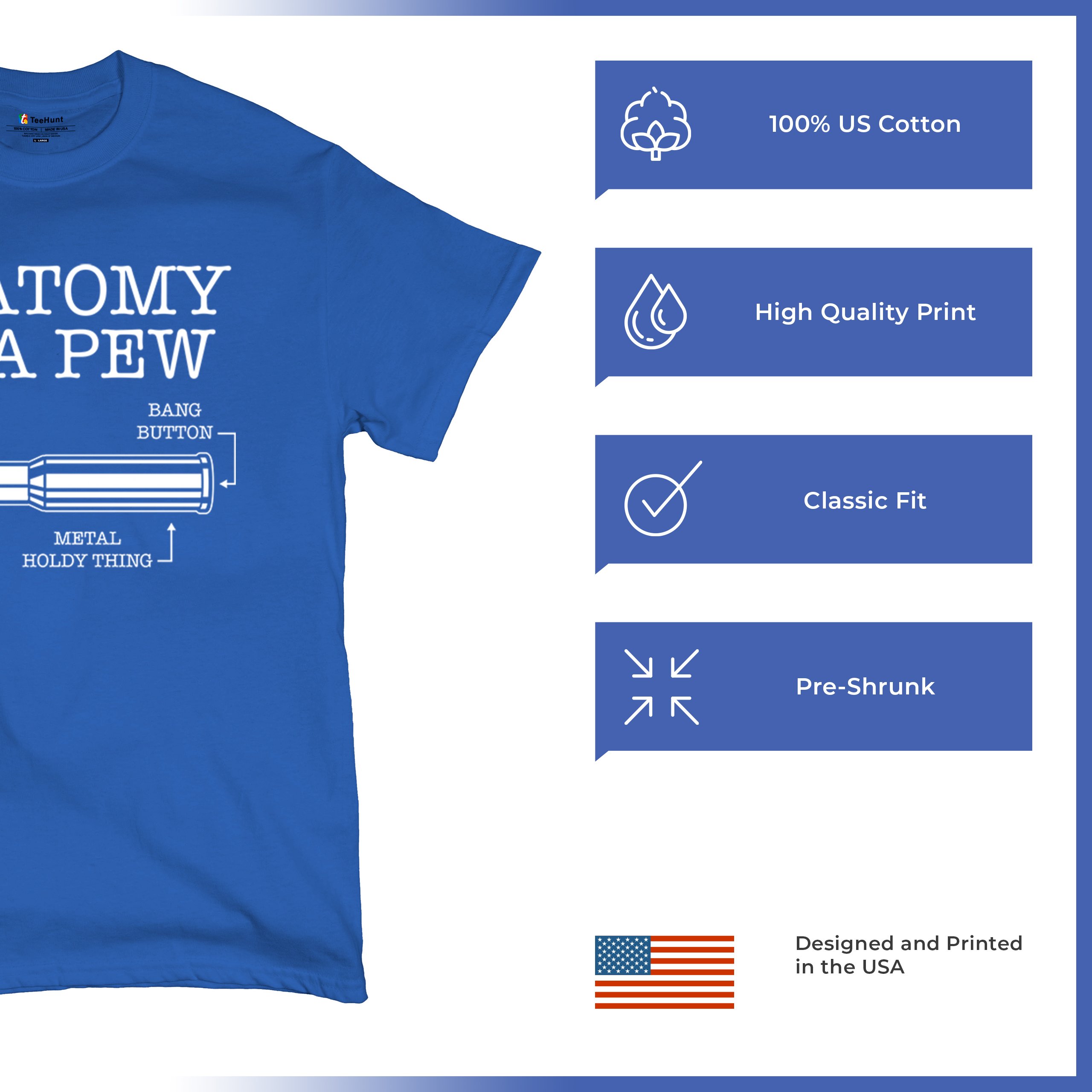 Anatomy of a Pew T-shirt 2nd Amendment Right to Bear Arms Patriotic Men's Tee - Picture 70 of 71