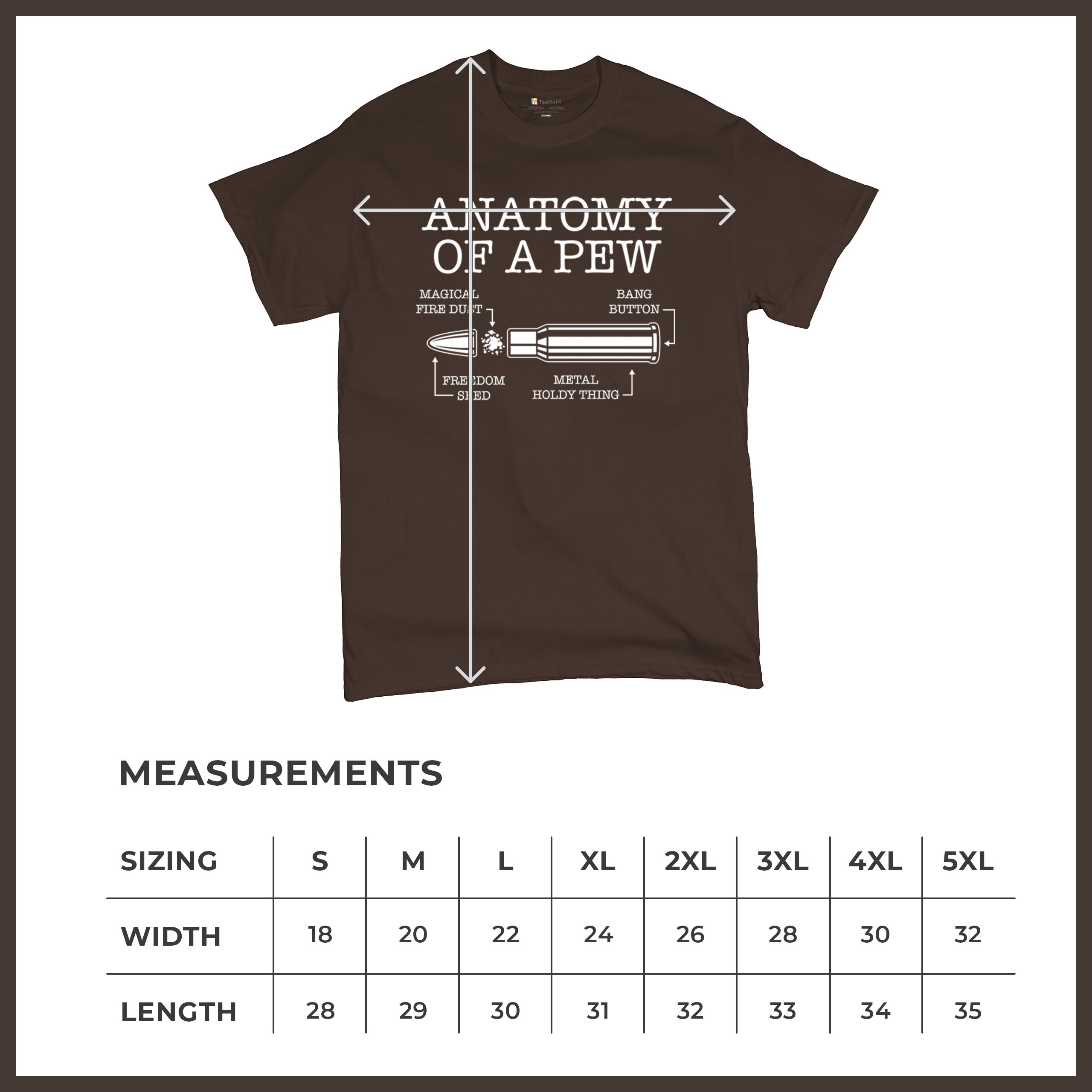 Anatomy of a Pew T-shirt 2nd Amendment Right to Bear Arms Patriotic Men's Tee - Picture 50 of 71