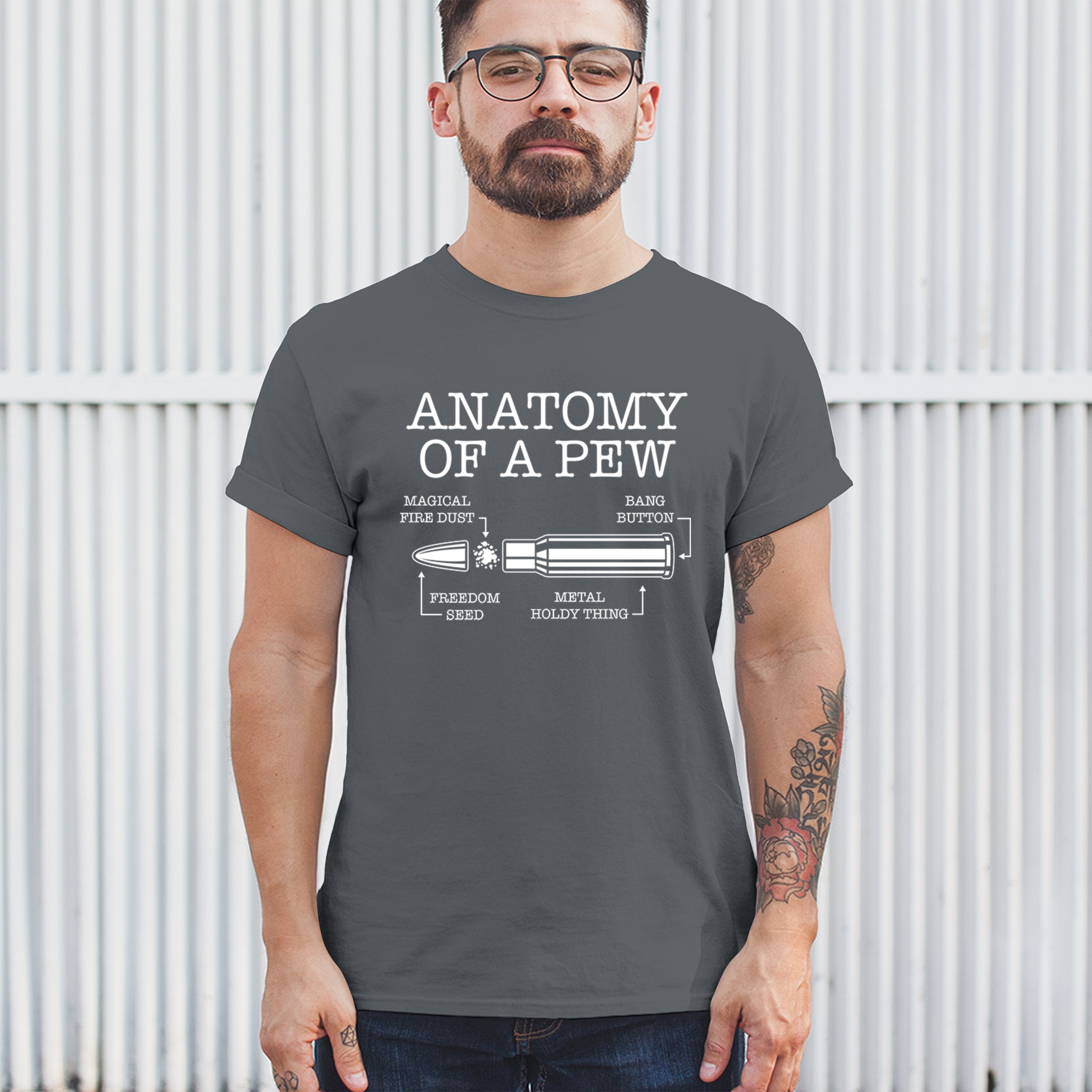 Anatomy of a Pew T-shirt 2nd Amendment Right to Bear Arms Patriotic Men's Tee - Picture 54 of 71