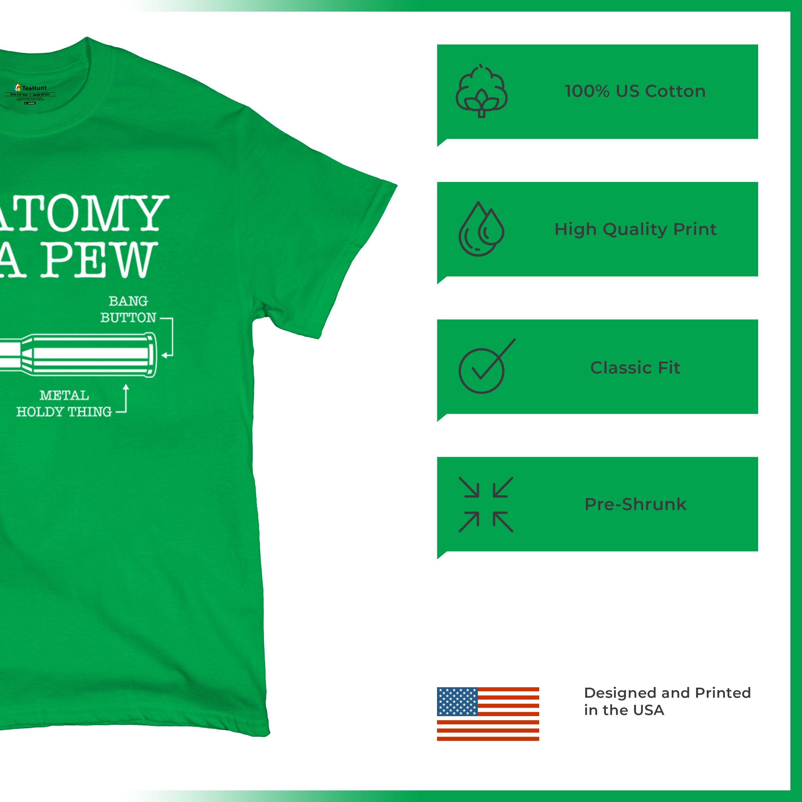 Anatomy of a Pew T-shirt 2nd Amendment Right to Bear Arms Patriotic Men's Tee - Picture 42 of 71