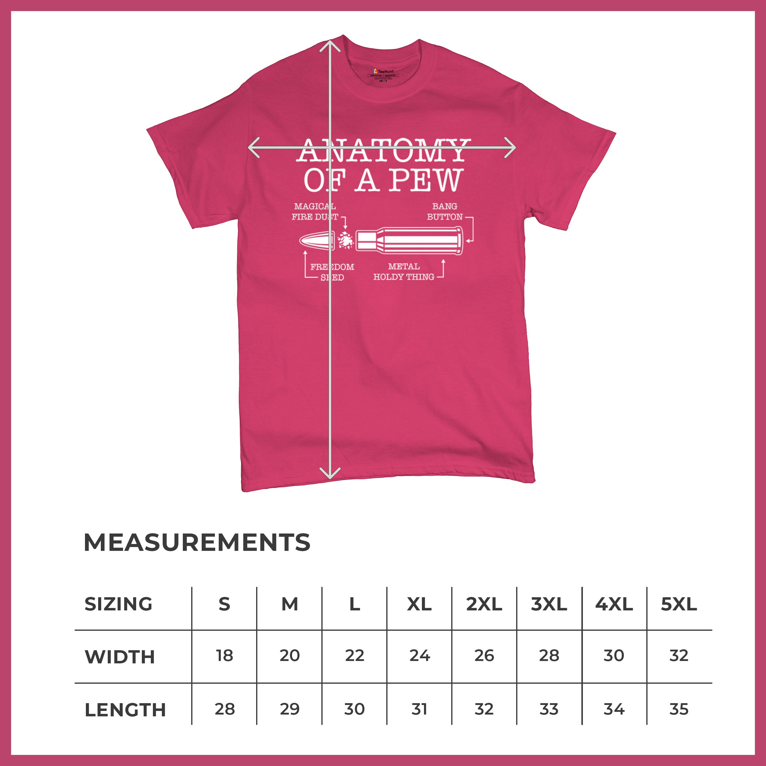 Anatomy of a Pew T-shirt 2nd Amendment Right to Bear Arms Patriotic Men's Tee - Picture 15 of 71
