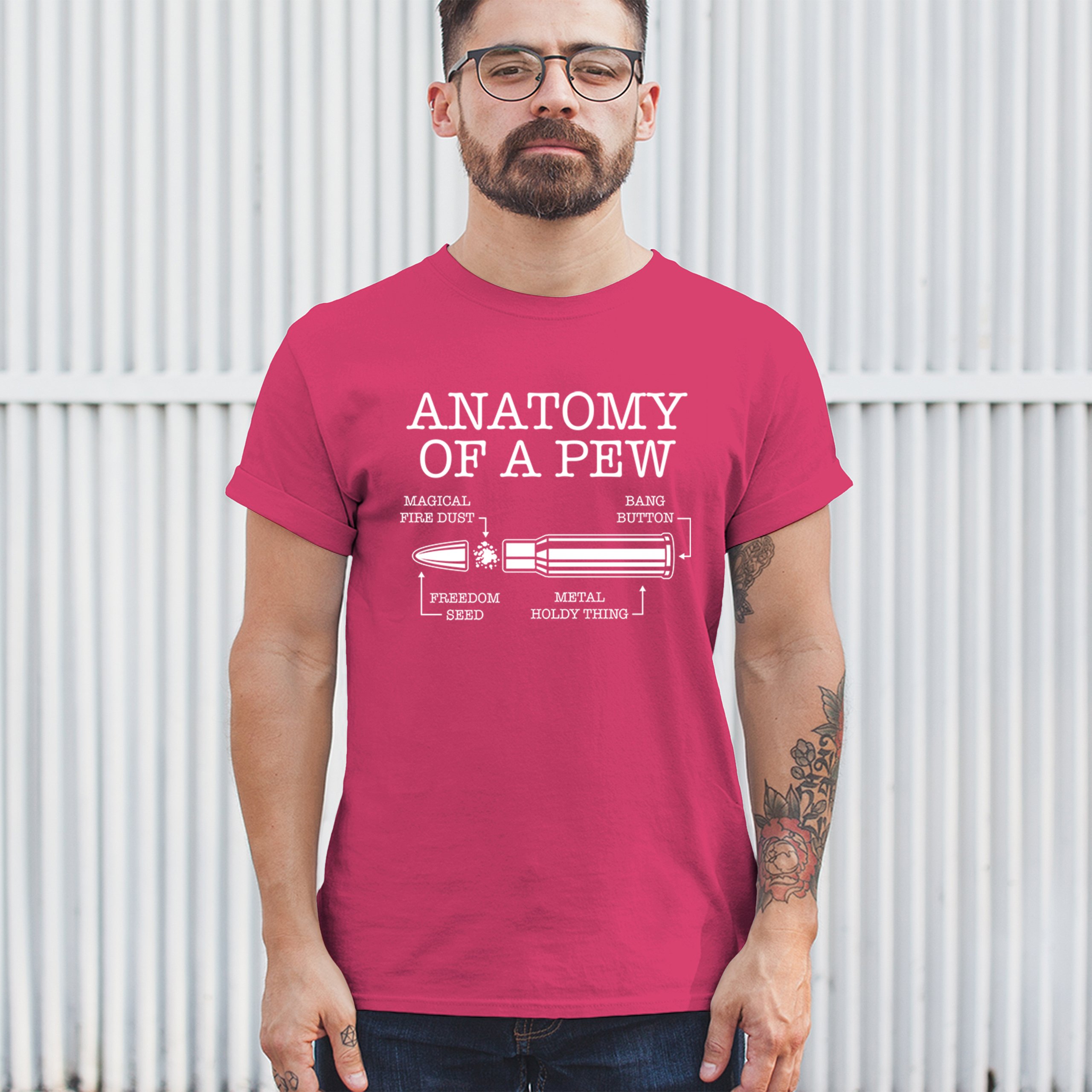 Anatomy of a Pew T-shirt 2nd Amendment Right to Bear Arms Patriotic Men's Tee - Picture 12 of 71