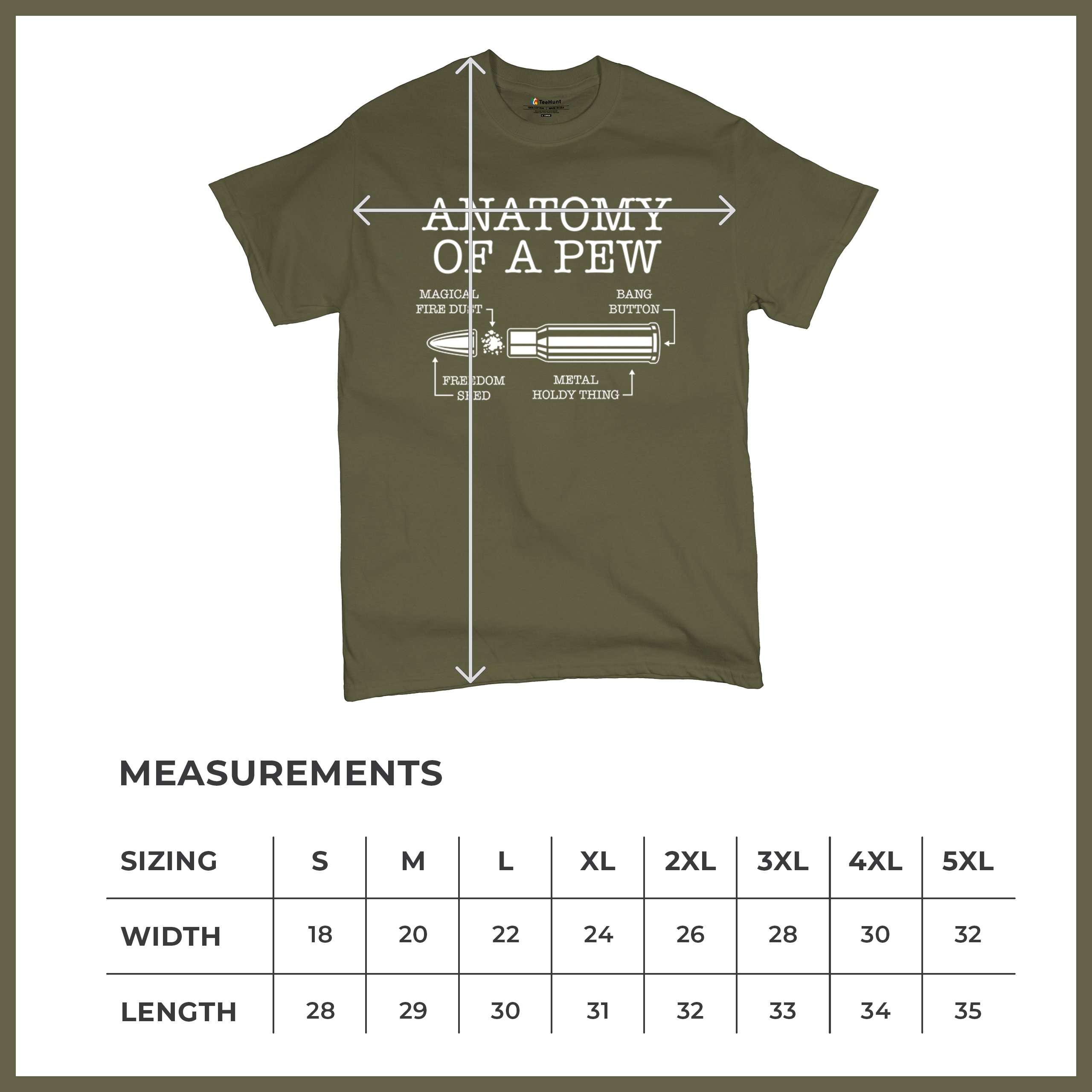 Anatomy of a Pew T-shirt 2nd Amendment Right to Bear Arms Patriotic Men's Tee - Picture 64 of 71