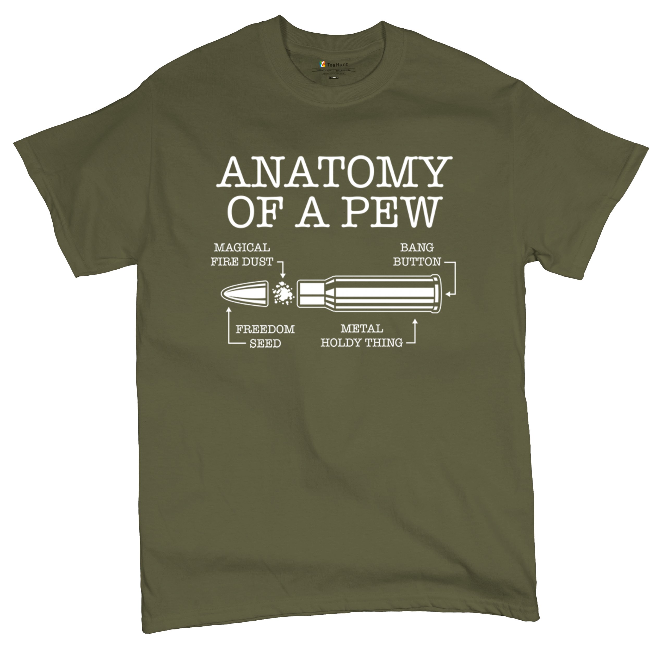 Anatomy of a Pew T-shirt 2nd Amendment Right to Bear Arms Patriotic Men's Tee - Picture 62 of 71