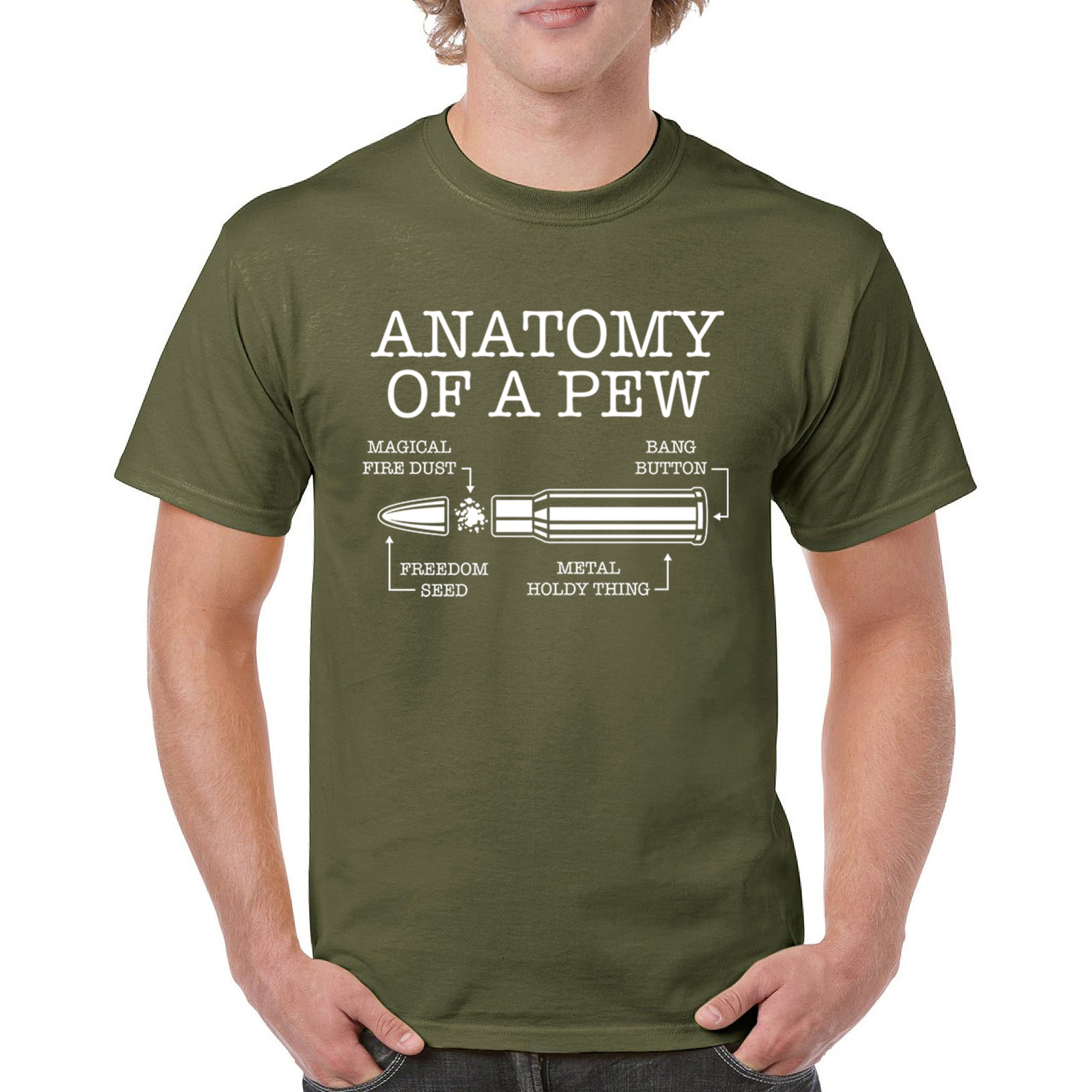Anatomy of a Pew T-shirt 2nd Amendment Right to Bear Arms Patriotic Men's Tee - Picture 58 of 71