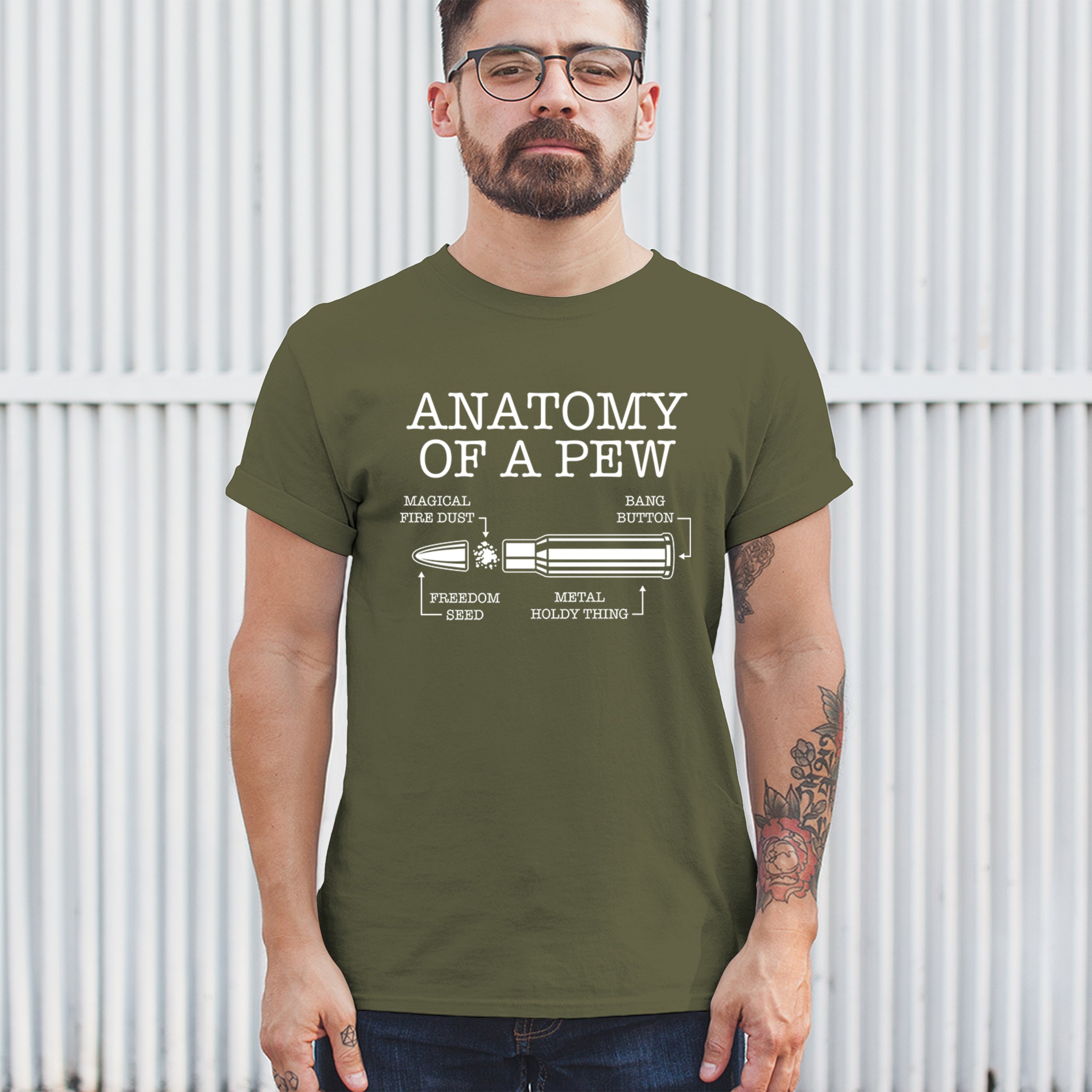 Anatomy of a Pew T-shirt 2nd Amendment Right to Bear Arms Patriotic Men's Tee - Picture 61 of 71