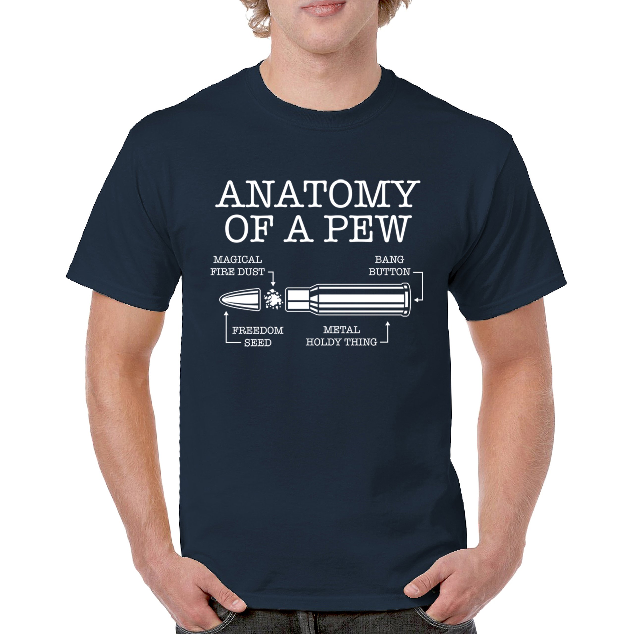 Anatomy of a Pew T-shirt 2nd Amendment Right to Bear Arms Patriotic Men's Tee - Picture 30 of 71