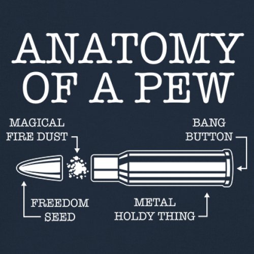 Anatomy of a Pew T-shirt 2nd Amendment Right to Bear Arms Patriotic Men's Tee - Picture 32 of 71