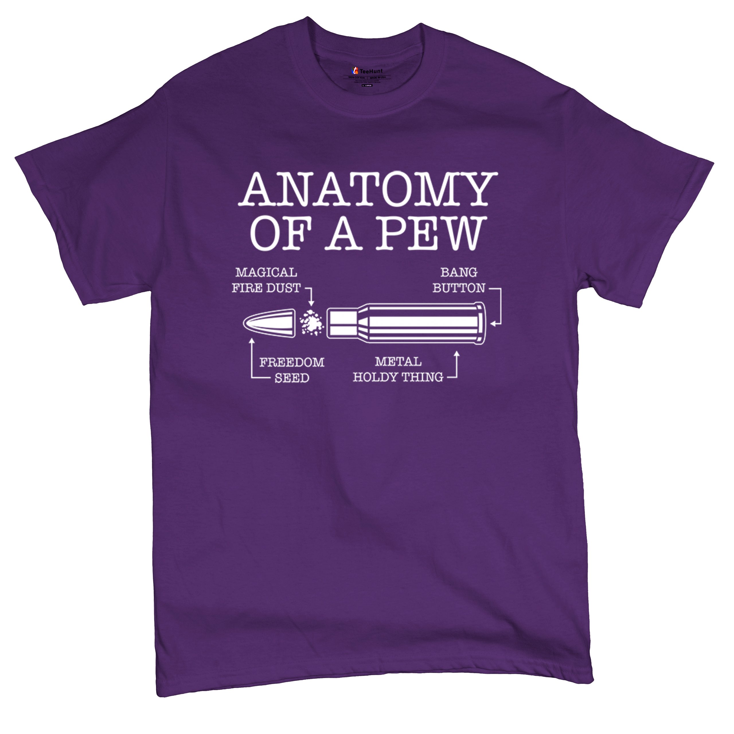 Anatomy of a Pew T-shirt 2nd Amendment Right to Bear Arms Patriotic Men's Tee - Picture 20 of 71