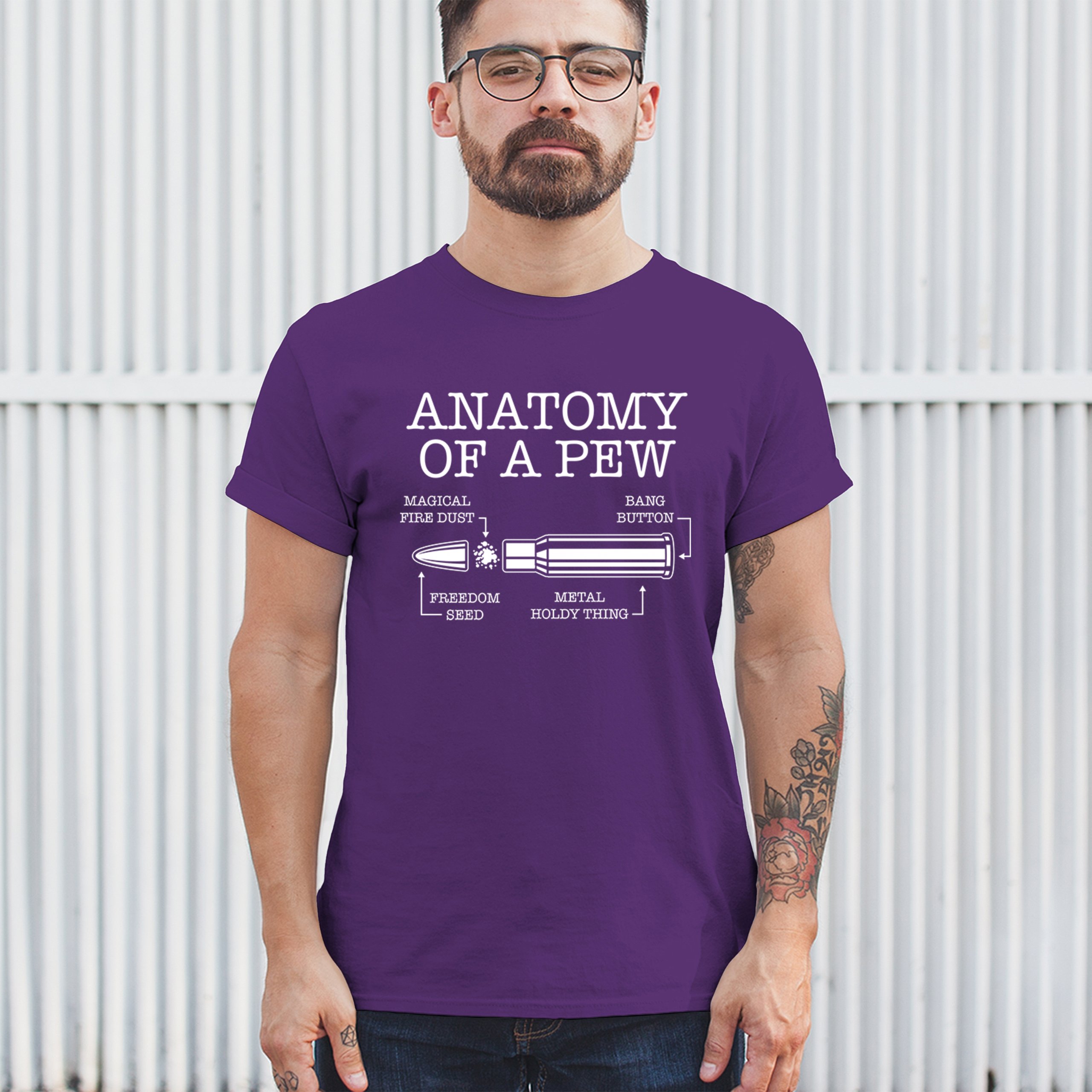 Anatomy of a Pew T-shirt 2nd Amendment Right to Bear Arms Patriotic Men's Tee - Picture 19 of 71